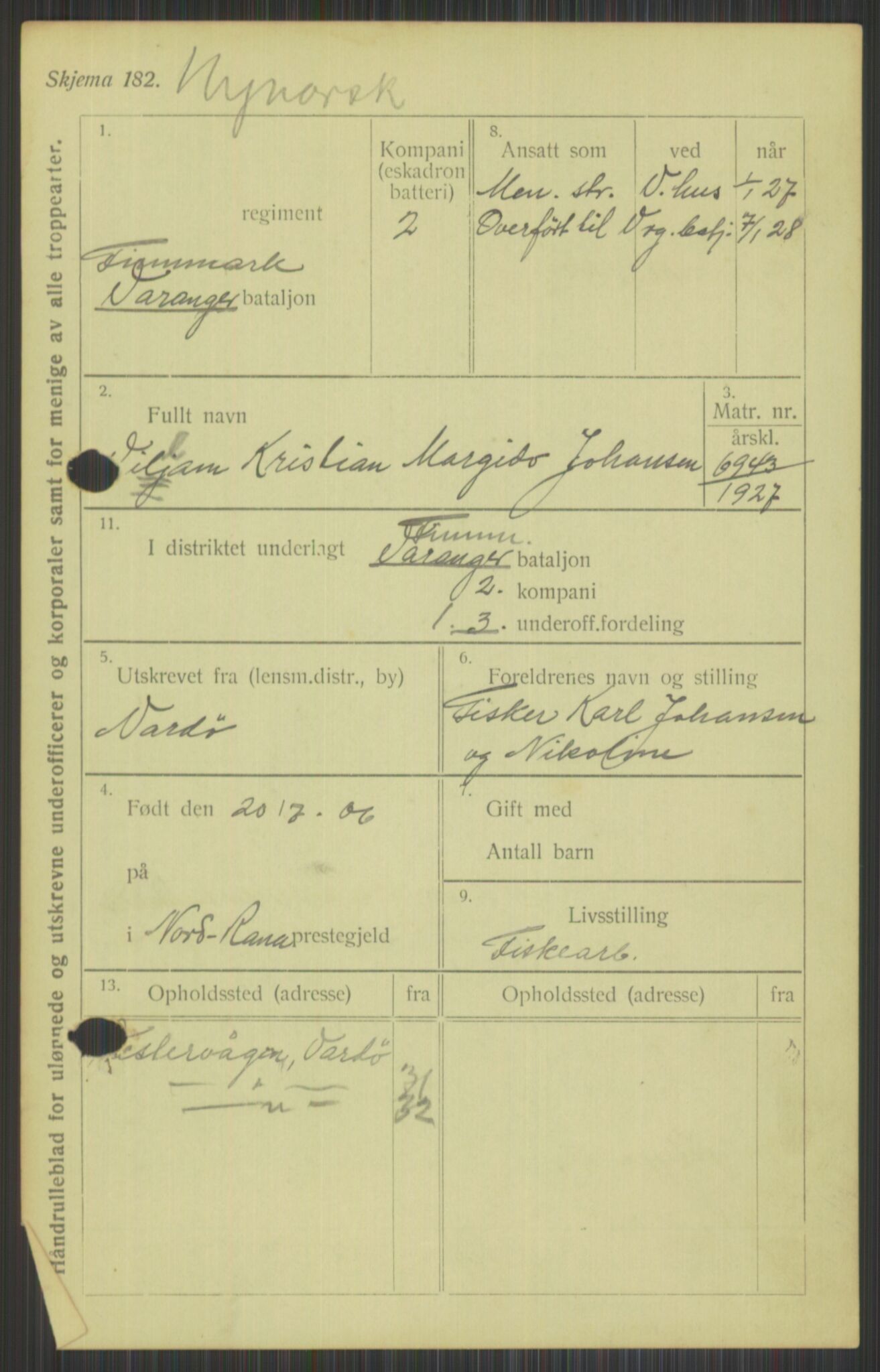 Forsvaret, Varanger bataljon, AV/RA-RAFA-2258/1/D/L0440: Rulleblad for fødte 1892-1912, 1892-1912, s. 847