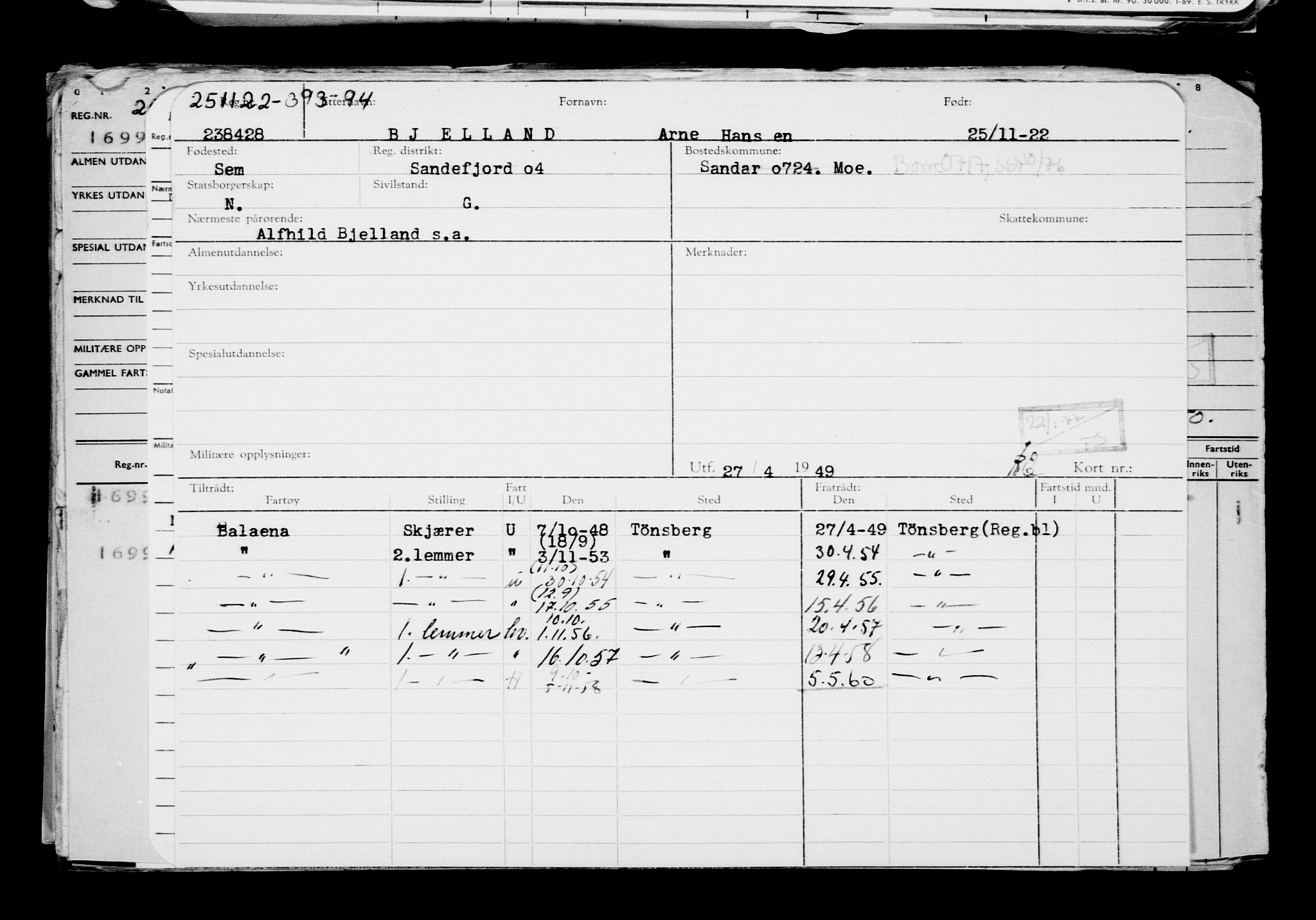 Direktoratet for sjømenn, AV/RA-S-3545/G/Gb/L0212: Hovedkort, 1922, s. 517