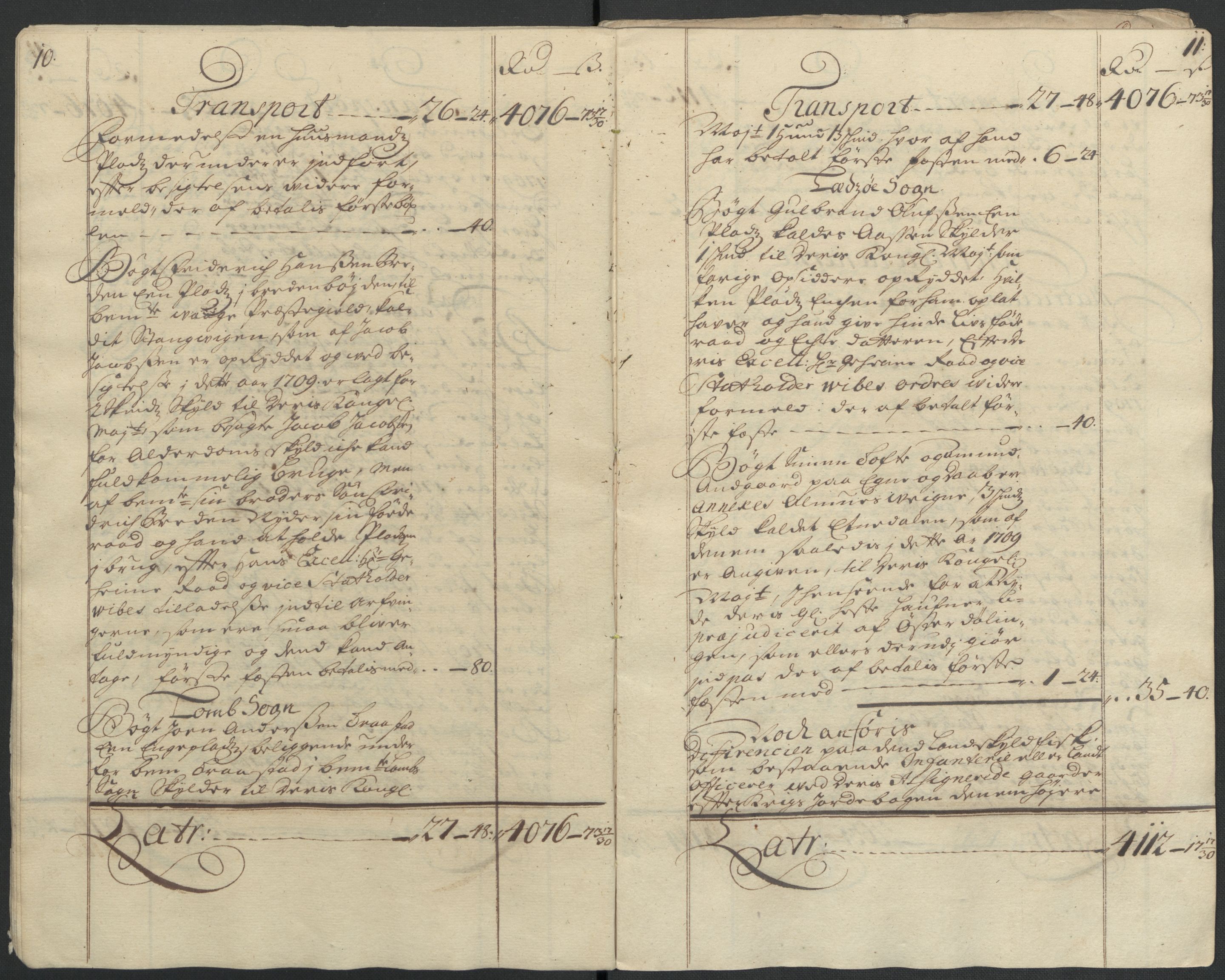Rentekammeret inntil 1814, Reviderte regnskaper, Fogderegnskap, RA/EA-4092/R17/L1179: Fogderegnskap Gudbrandsdal, 1708-1710, s. 160