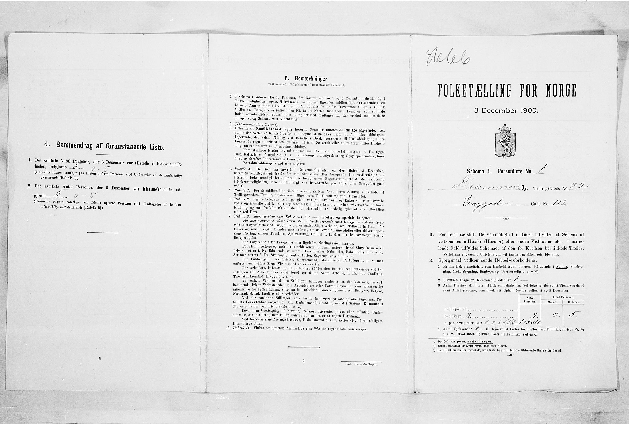 RA, Folketelling 1900 for 0602 Drammen kjøpstad, 1900, s. 3671