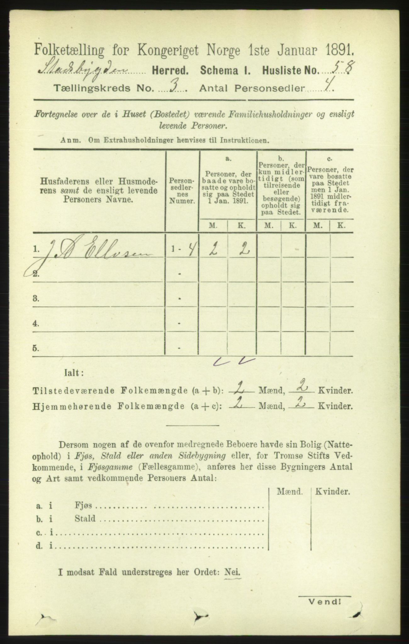 RA, Folketelling 1891 for 1625 Stadsbygd herred, 1891, s. 1360