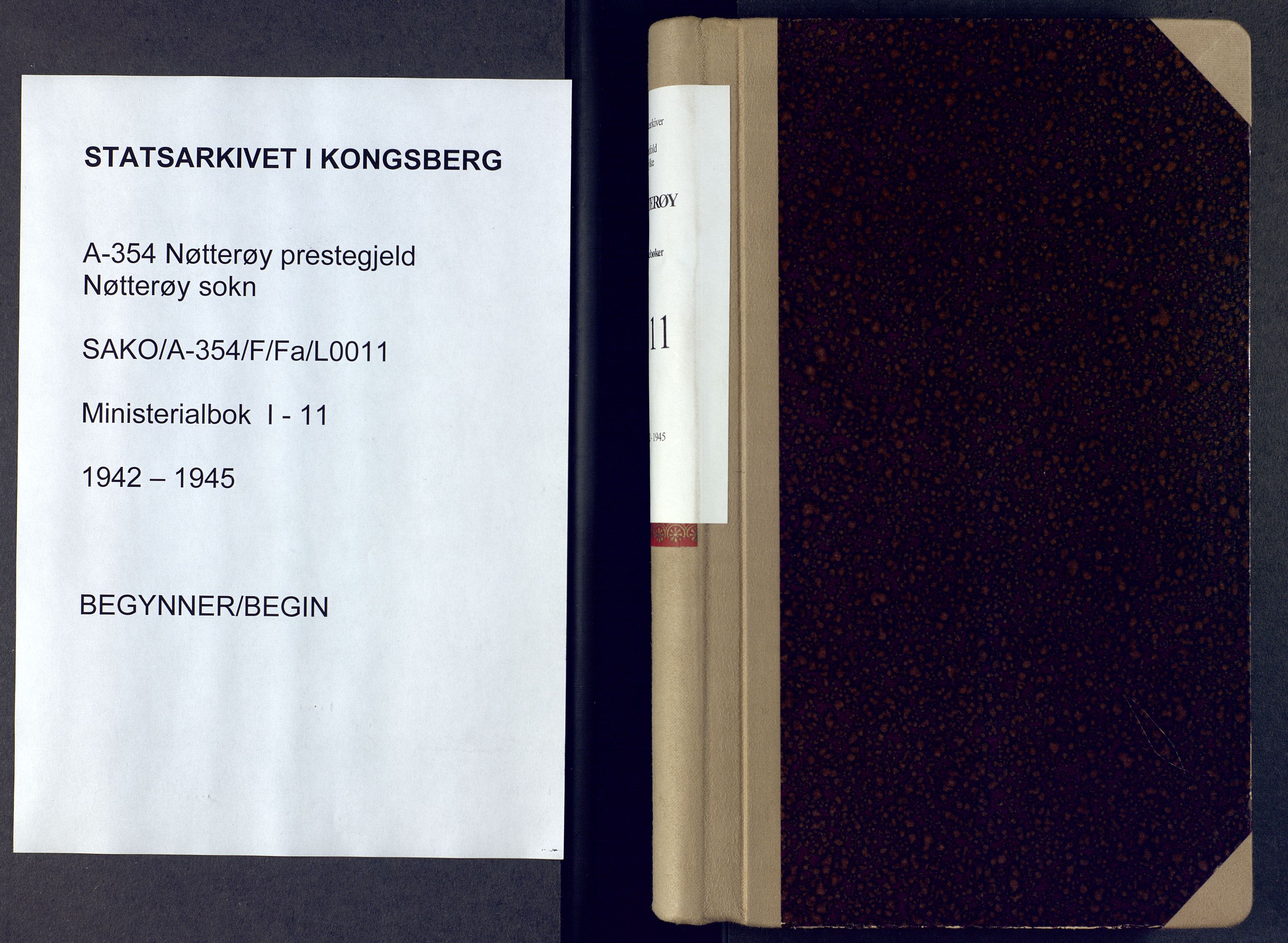 Nøtterøy kirkebøker, SAKO/A-354/F/Fa/L0013: Ministerialbok nr. I 13, 1942-1945