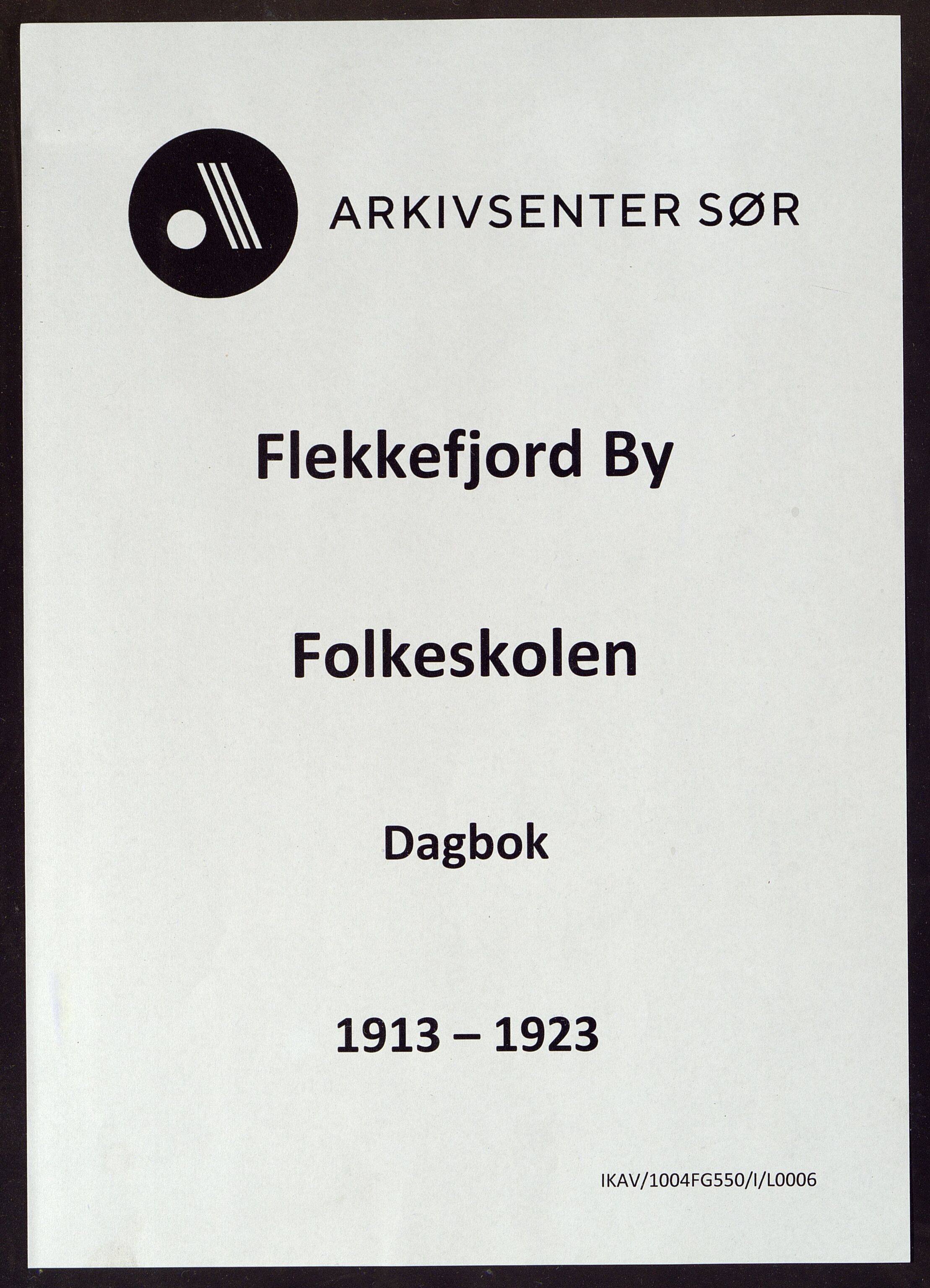 Flekkefjord By - Flekkefjord Folkeskole, ARKSOR/1004FG550/I/L0006: Dagbok, 1913-1923