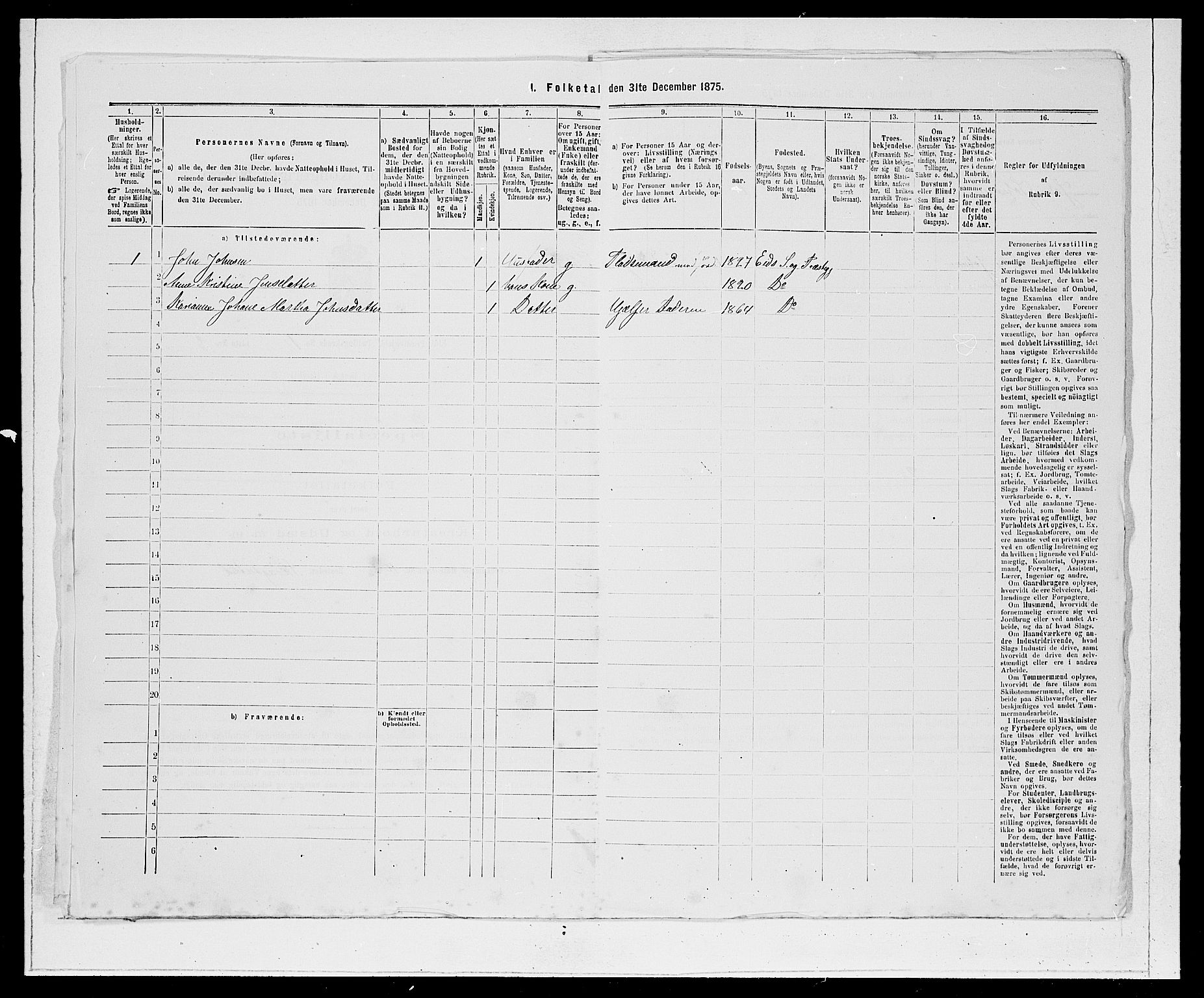 SAB, Folketelling 1875 for 1443P Eid prestegjeld, 1875, s. 30