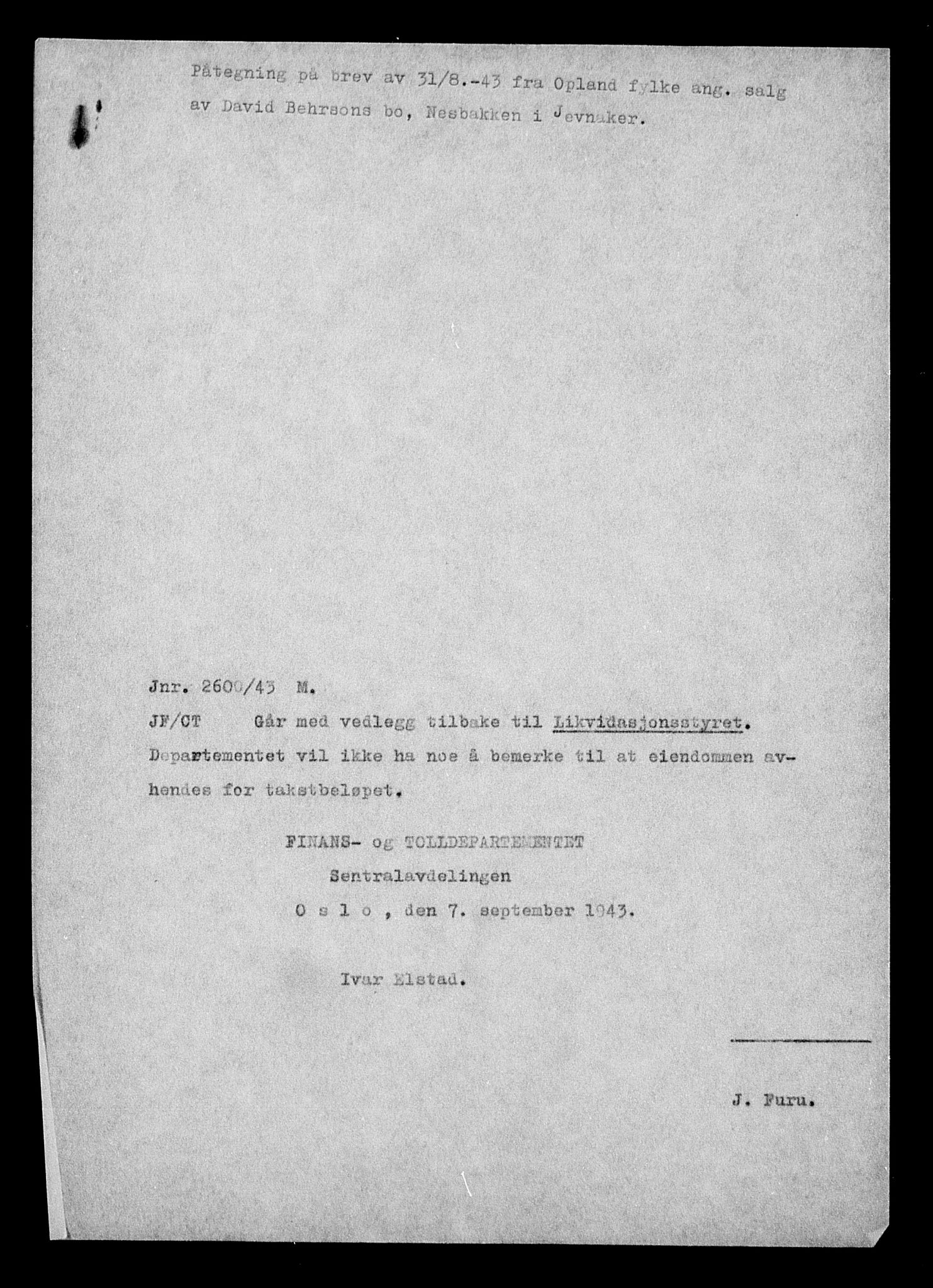 Justisdepartementet, Tilbakeføringskontoret for inndratte formuer, AV/RA-S-1564/H/Hc/Hcd/L0991: --, 1945-1947, s. 632