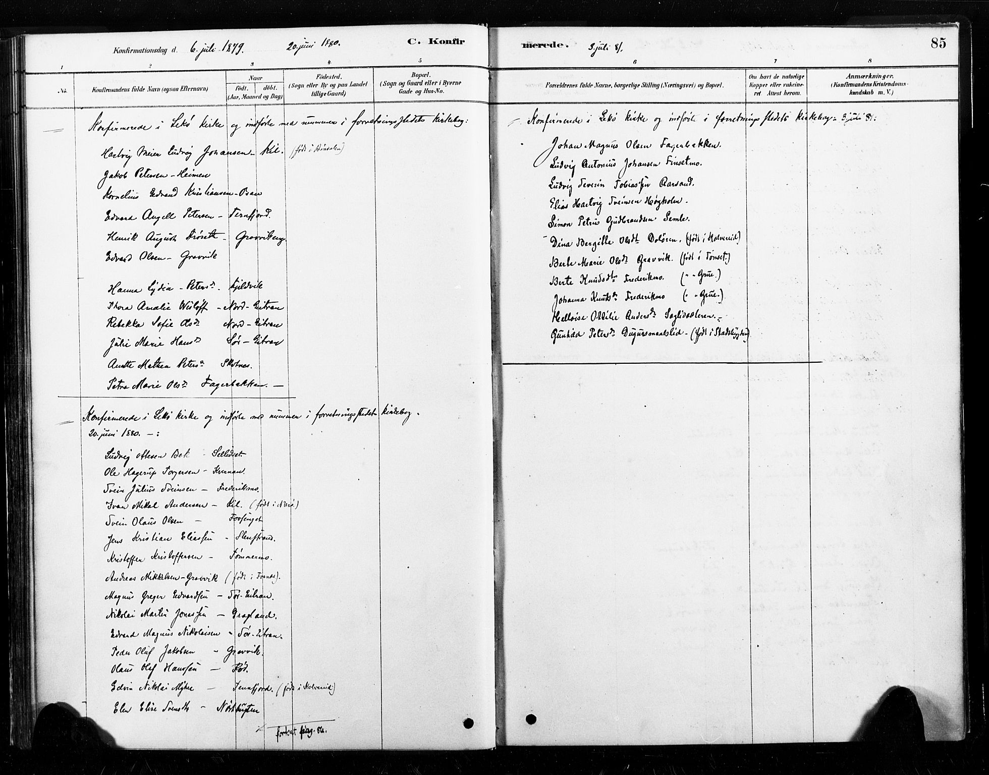 Ministerialprotokoller, klokkerbøker og fødselsregistre - Nord-Trøndelag, AV/SAT-A-1458/789/L0705: Ministerialbok nr. 789A01, 1878-1910, s. 85