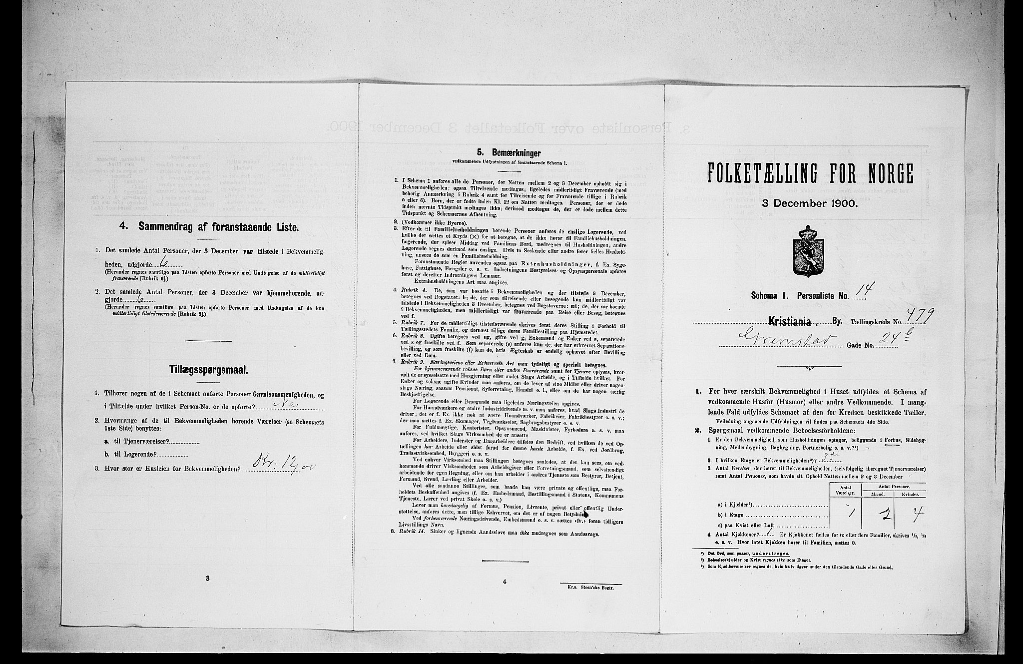 SAO, Folketelling 1900 for 0301 Kristiania kjøpstad, 1900, s. 28167