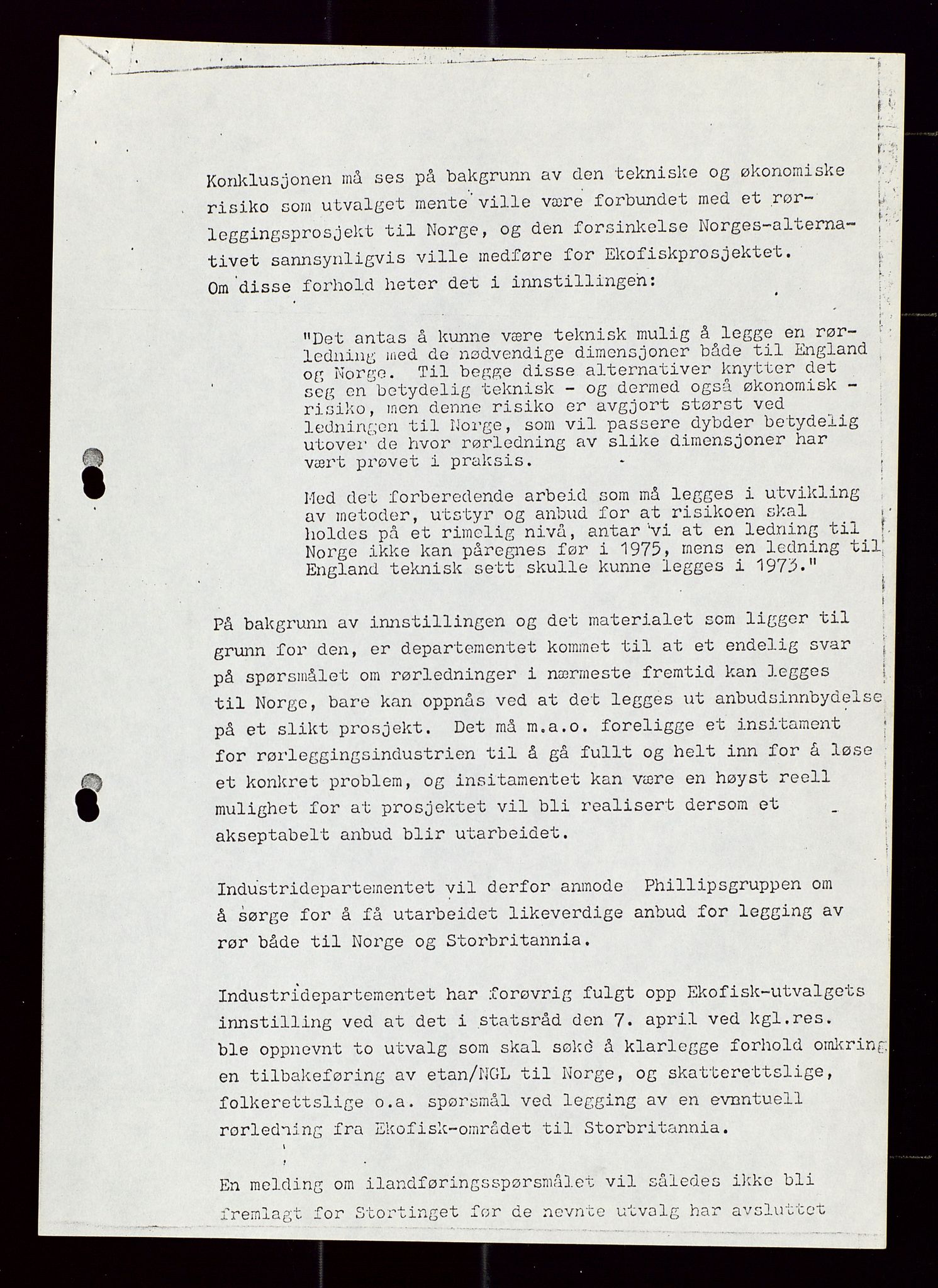 Industridepartementet, Oljekontoret, AV/SAST-A-101348/Di/L0002: DWP, måneds- kvartals- halvårs- og årsrapporter, økonomi, personell, div., 1972-1974, s. 113