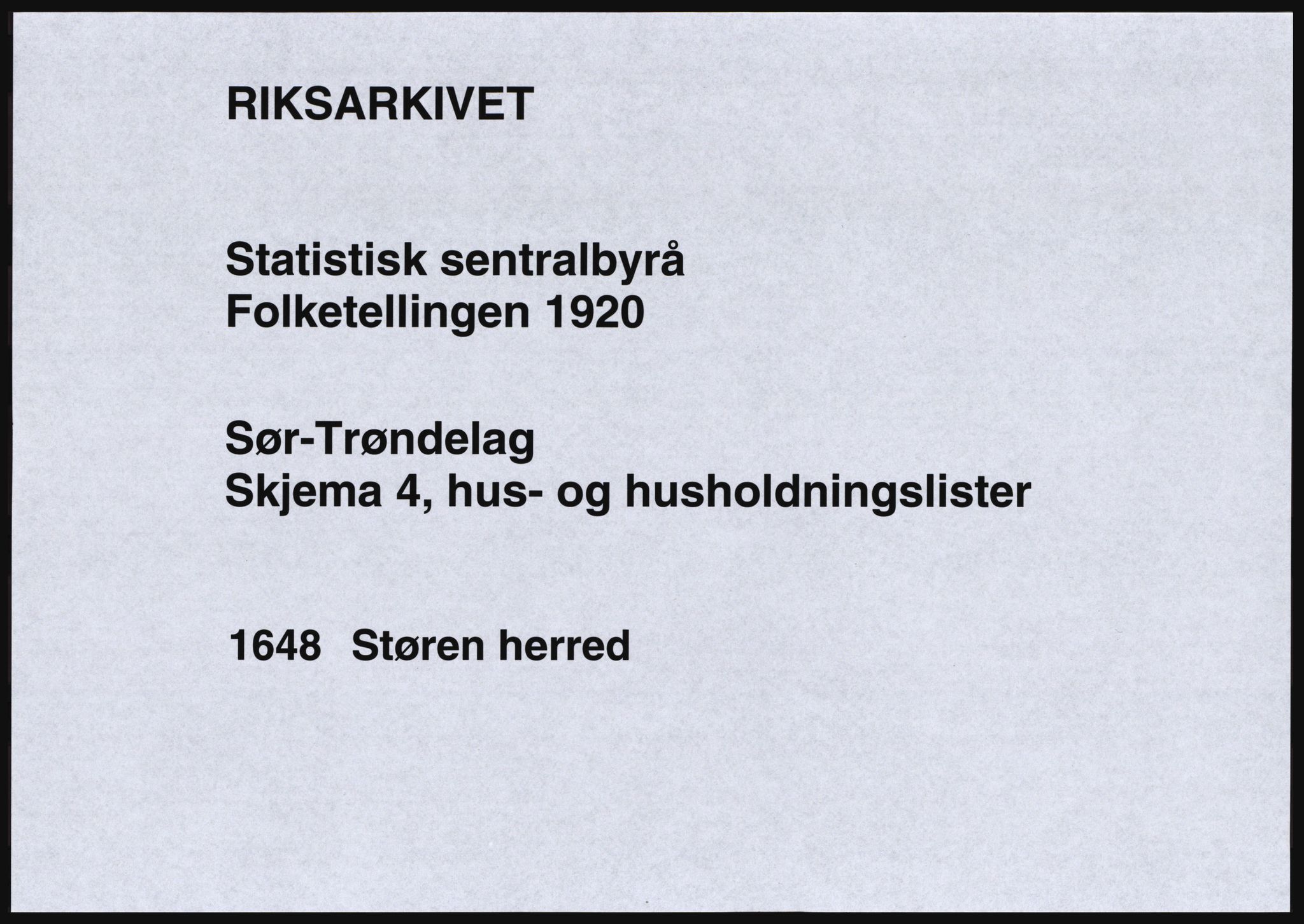 SAT, Folketelling 1920 for 1648 Støren herred, 1920, s. 26