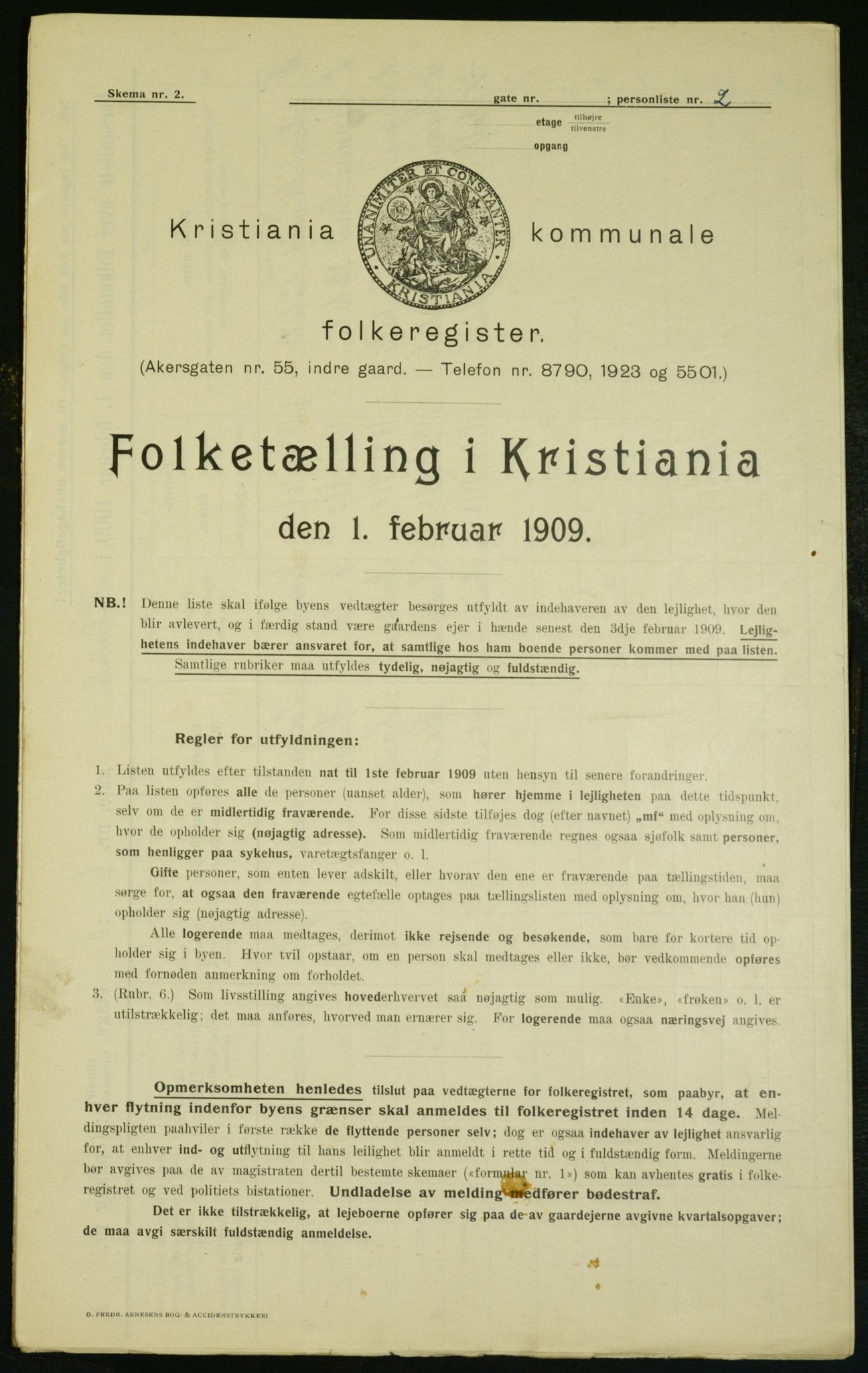 OBA, Kommunal folketelling 1.2.1909 for Kristiania kjøpstad, 1909, s. 21853