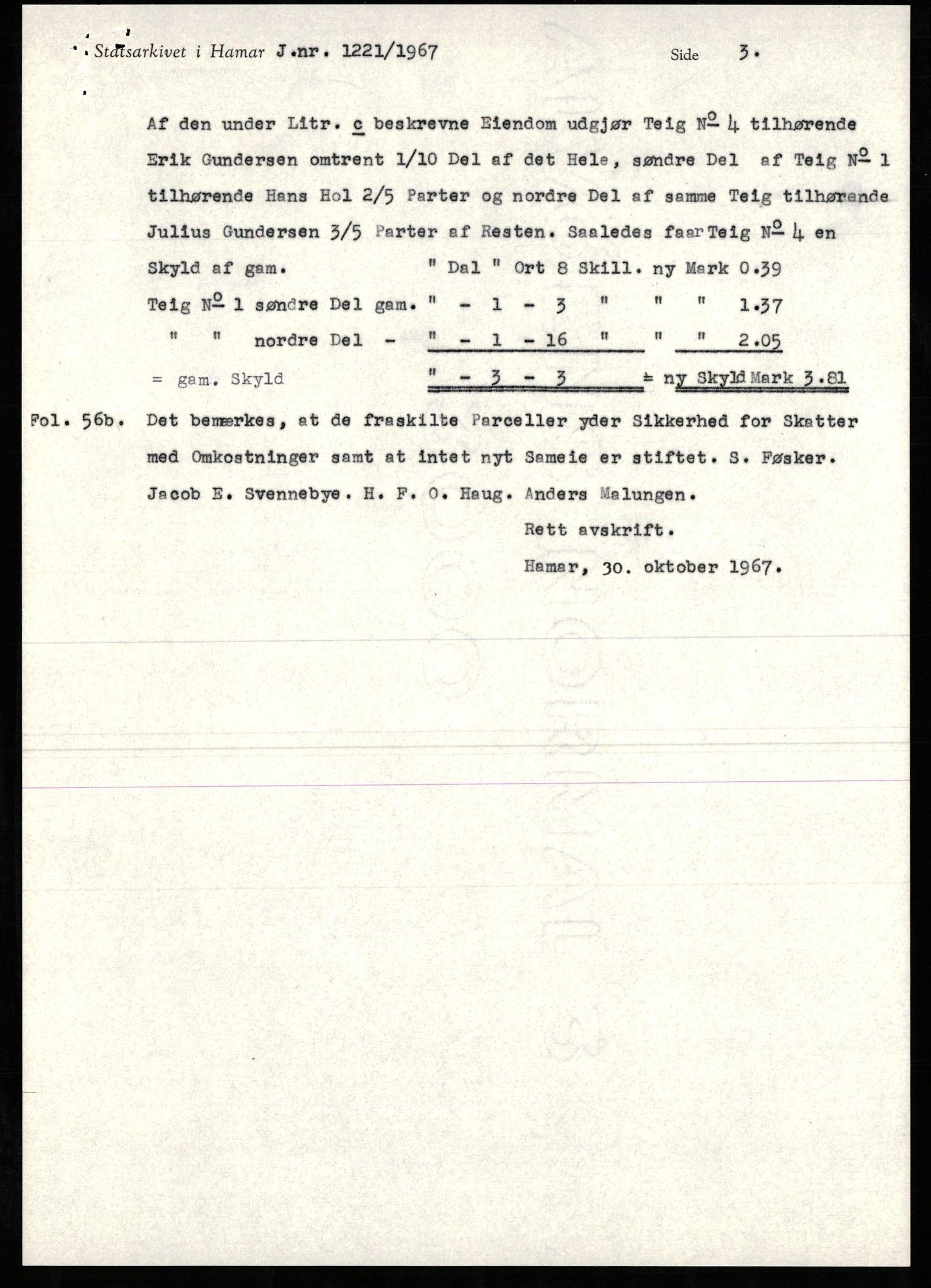 Avskriftssamlingen ved Statsarkivet i Hamar, AV/SAH-AVSKRIFT-001/H/Hu/Hua/Huab/L0007: Pantebok for Odal, 1896-1900