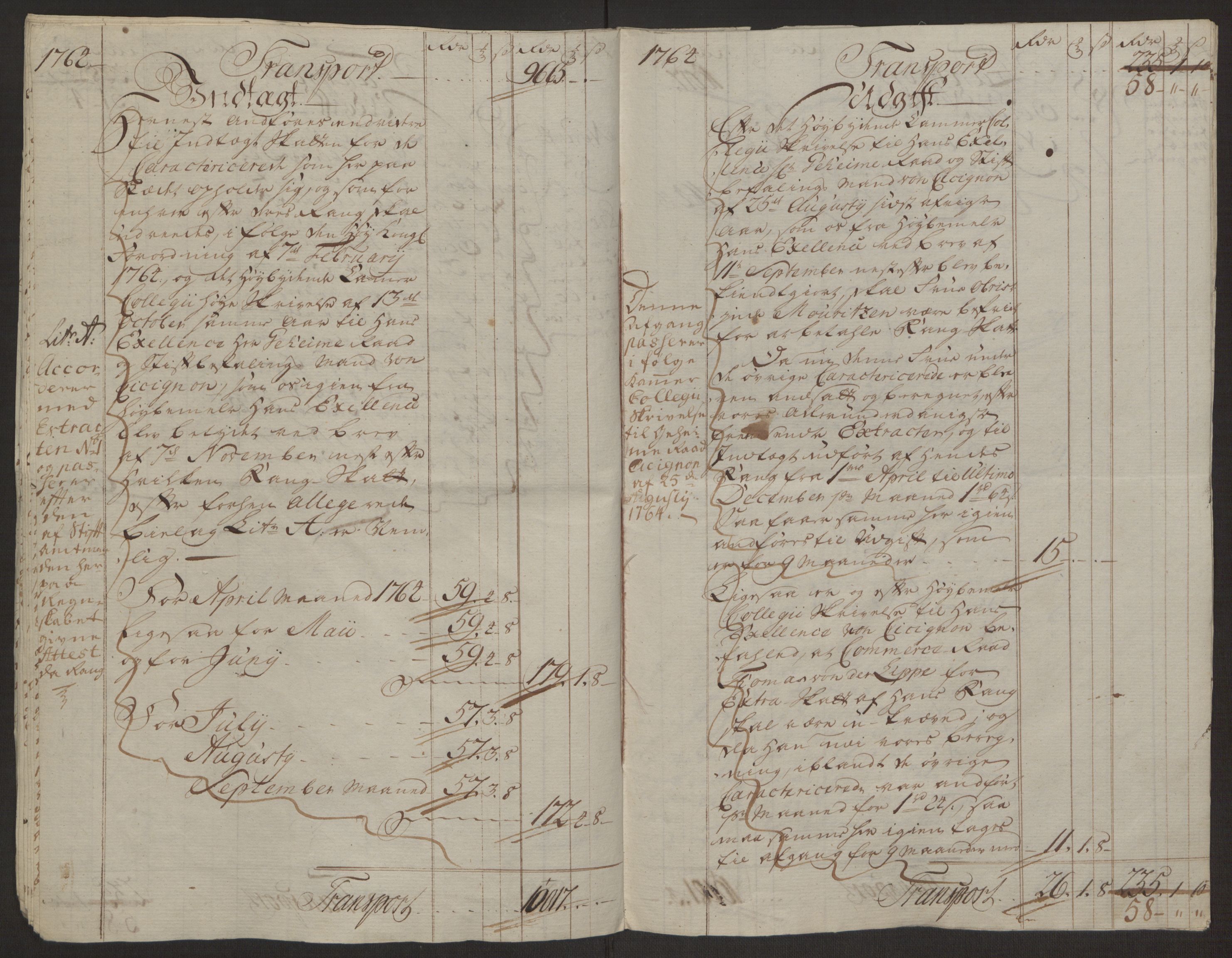 Rentekammeret inntil 1814, Reviderte regnskaper, Byregnskaper, AV/RA-EA-4066/R/Rp/L0367/0001: [P21] Kontribusjonsregnskap / Ekstraskatt, 1764, s. 19