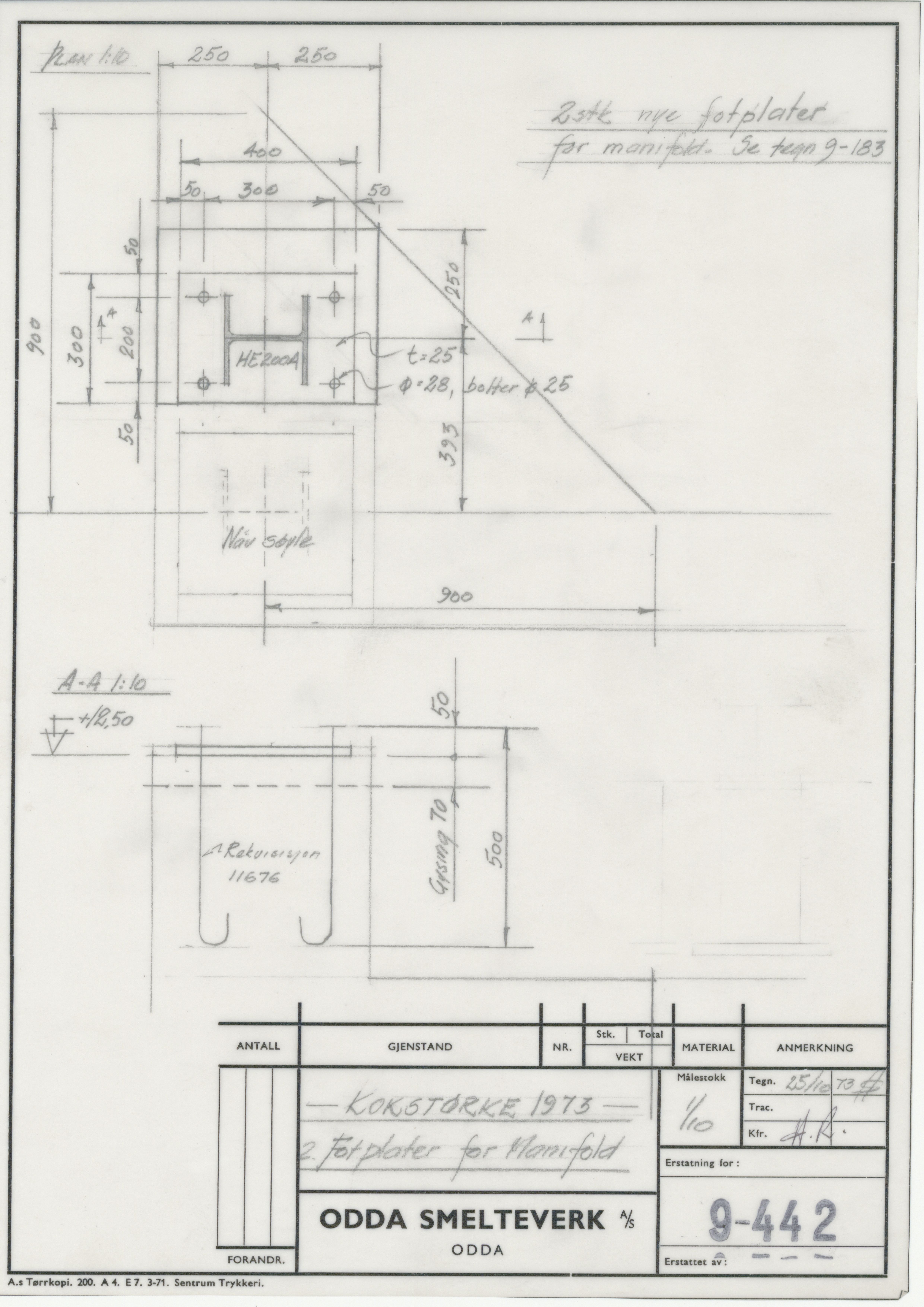 Odda smelteverk AS, KRAM/A-0157.1/T/Td/L0009: Gruppe 9. Blandingsrom og kokstørker, 1920-1970, s. 700