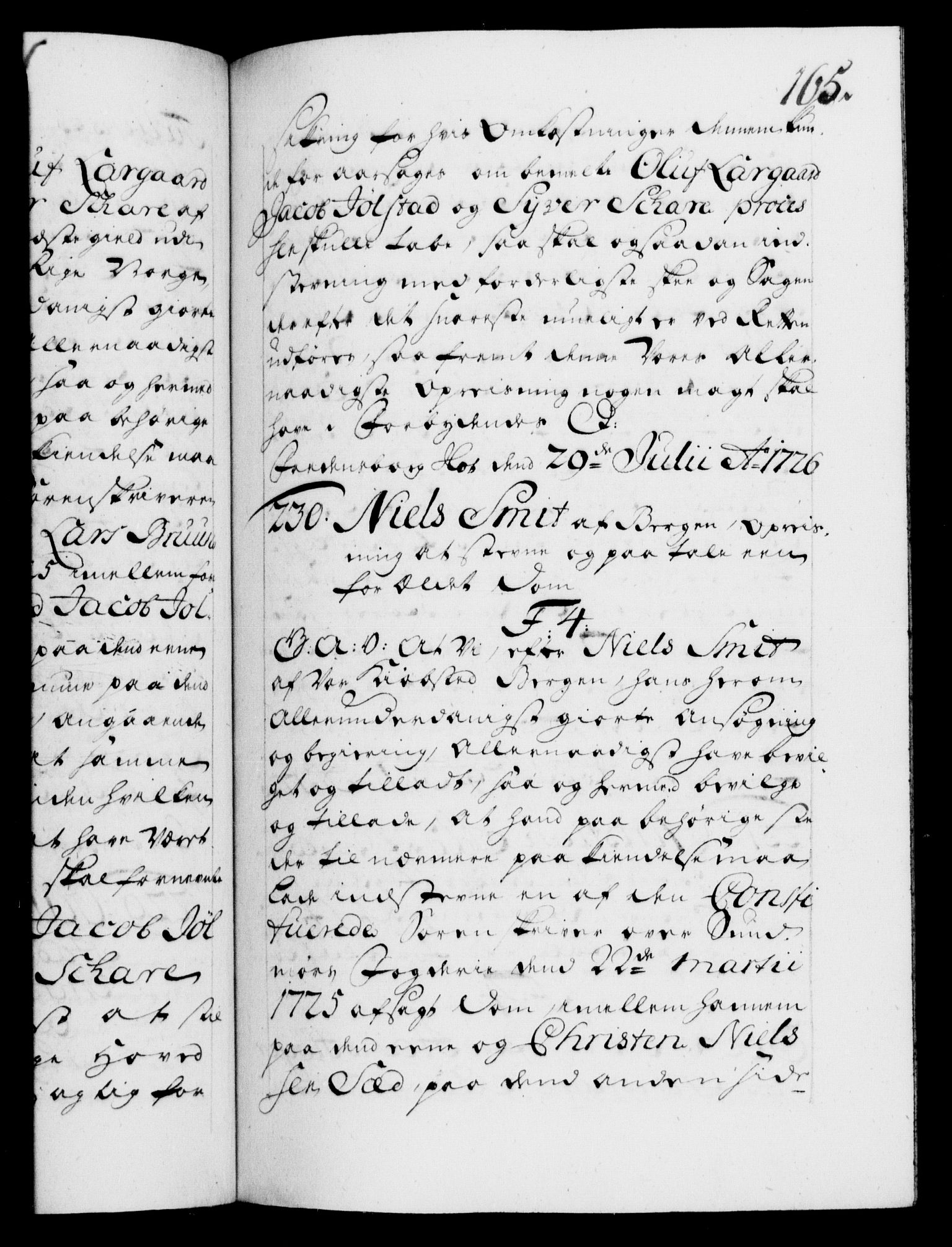 Danske Kanselli 1572-1799, AV/RA-EA-3023/F/Fc/Fca/Fcaa/L0025: Norske registre, 1726-1728, s. 165a