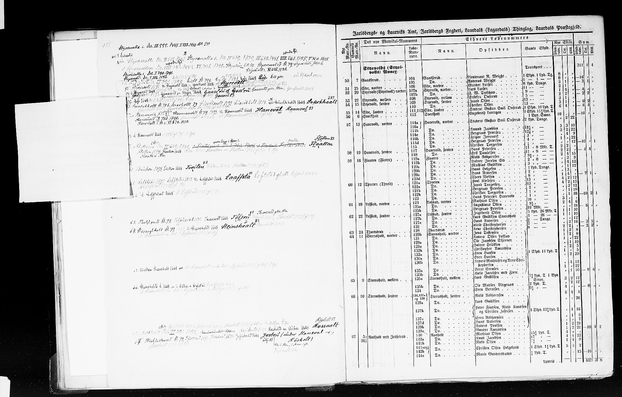 Rygh, AV/RA-PA-0034/F/Fb/L0006: Matrikkelen for 1838 - Jarlsberg og Larviks amt (Vestfold fylke), 1838