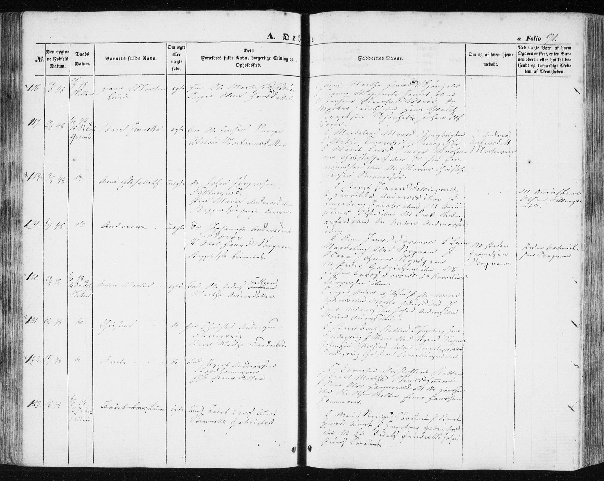 Ministerialprotokoller, klokkerbøker og fødselsregistre - Sør-Trøndelag, AV/SAT-A-1456/634/L0529: Ministerialbok nr. 634A05, 1843-1851, s. 91