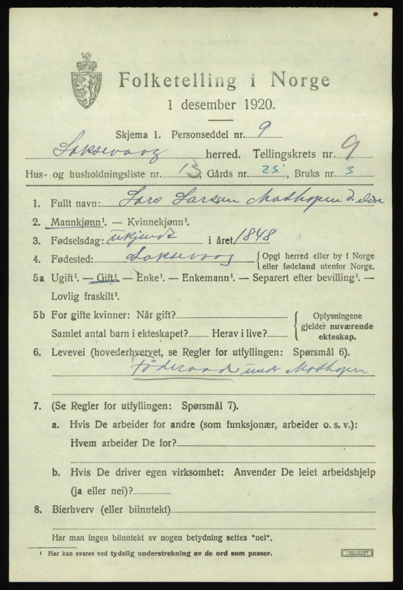 SAB, Folketelling 1920 for 1248 Laksevåg herred, 1920, s. 19602