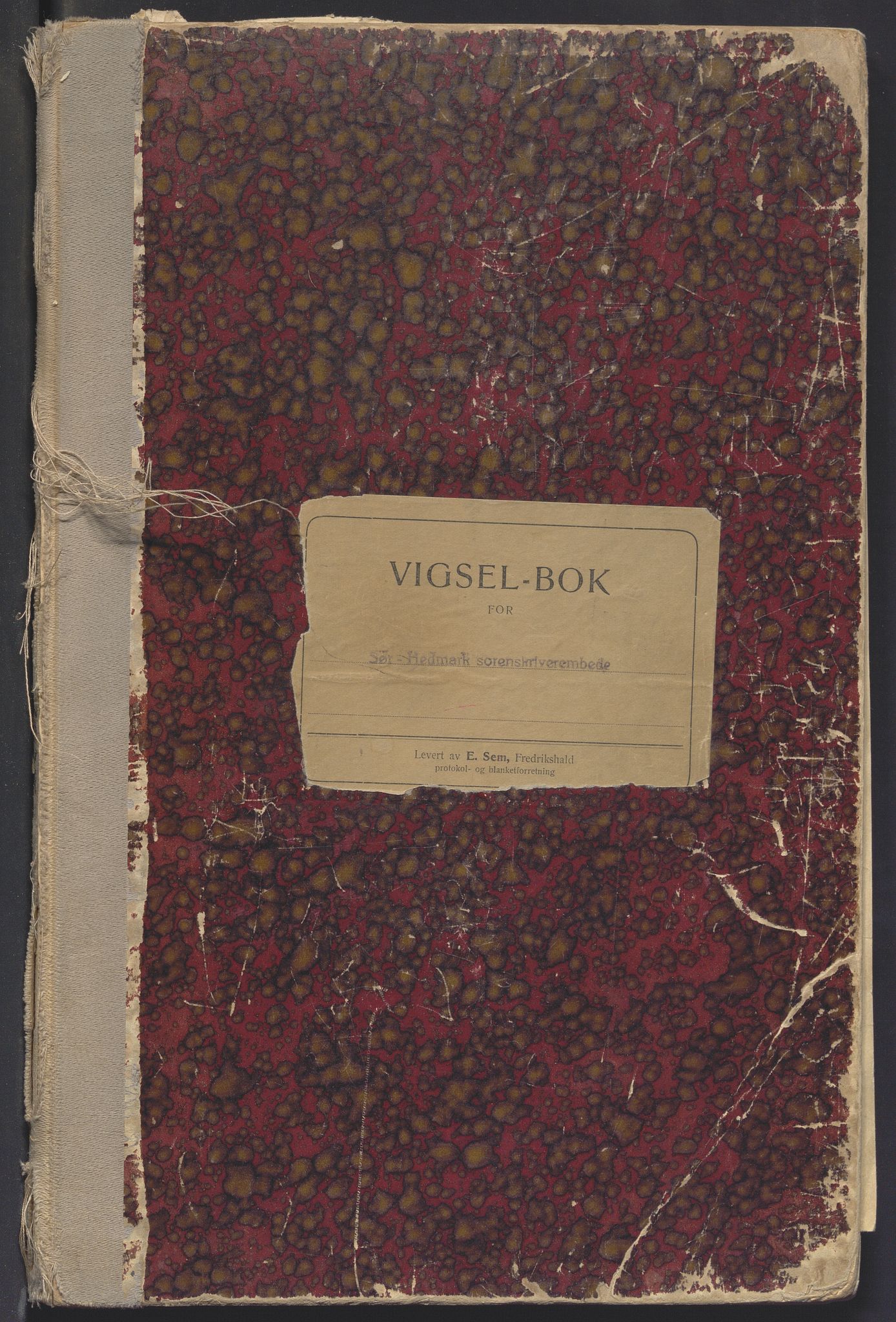 Sør-Hedmark sorenskriveri, AV/SAH-TING-014/L/Le/L0001/0001: Vigselbøker / Vigselbok, 1920-1938