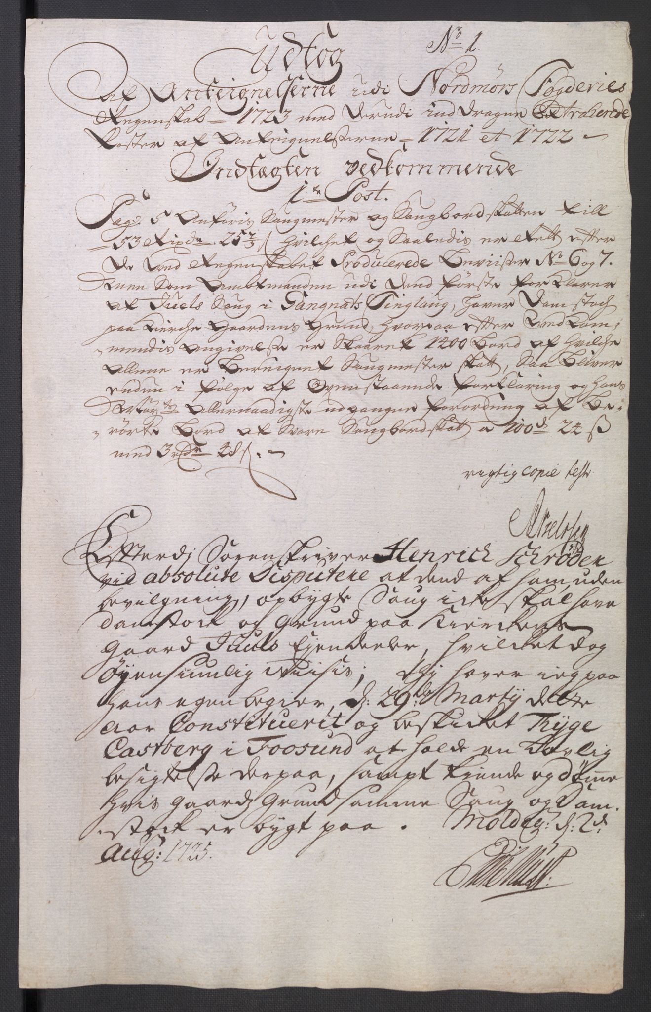 Rentekammeret inntil 1814, Reviderte regnskaper, Fogderegnskap, AV/RA-EA-4092/R56/L3756: Fogderegnskap Nordmøre, 1723, s. 355