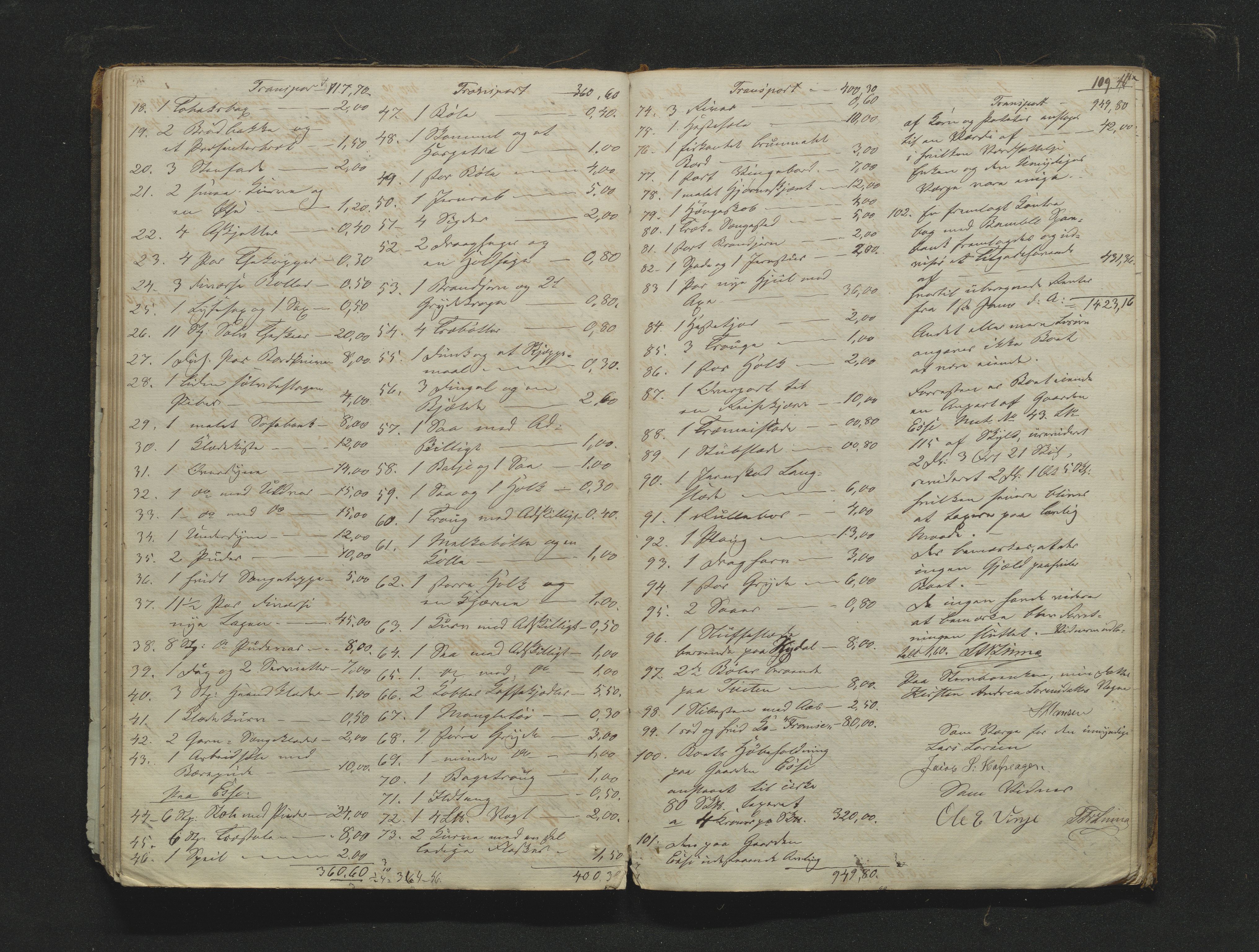 Bamble sorenskriveri, AV/SAKO-A-214/H/Hb/Hbb/Hbbb/L0002/0002: Skifteregisteringsprotokoll  / Skifteregisteringsprotokoll 4b, 1862-1886, s. 108-109