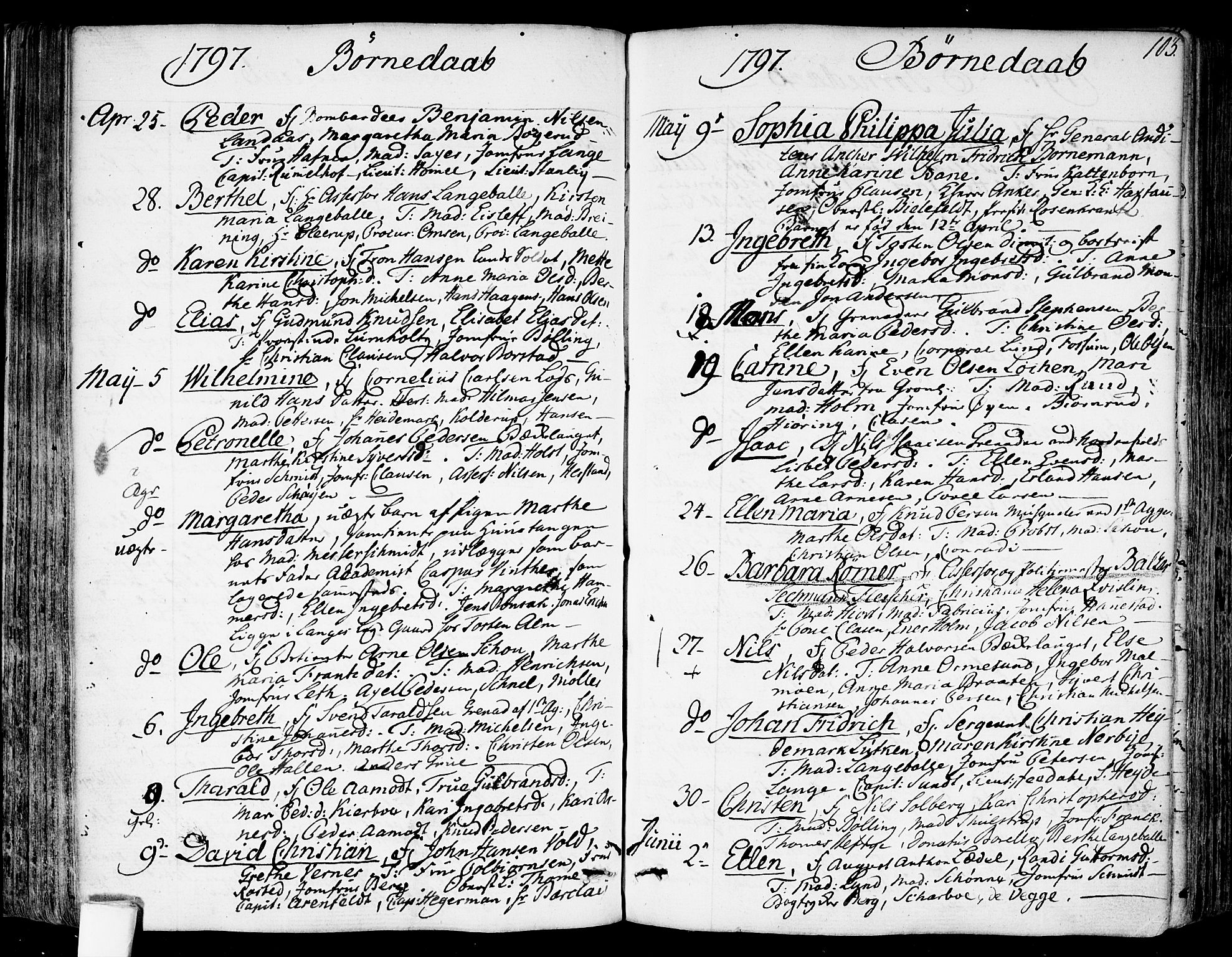 Garnisonsmenigheten Kirkebøker, AV/SAO-A-10846/F/Fa/L0003: Ministerialbok nr. 3, 1777-1809, s. 103
