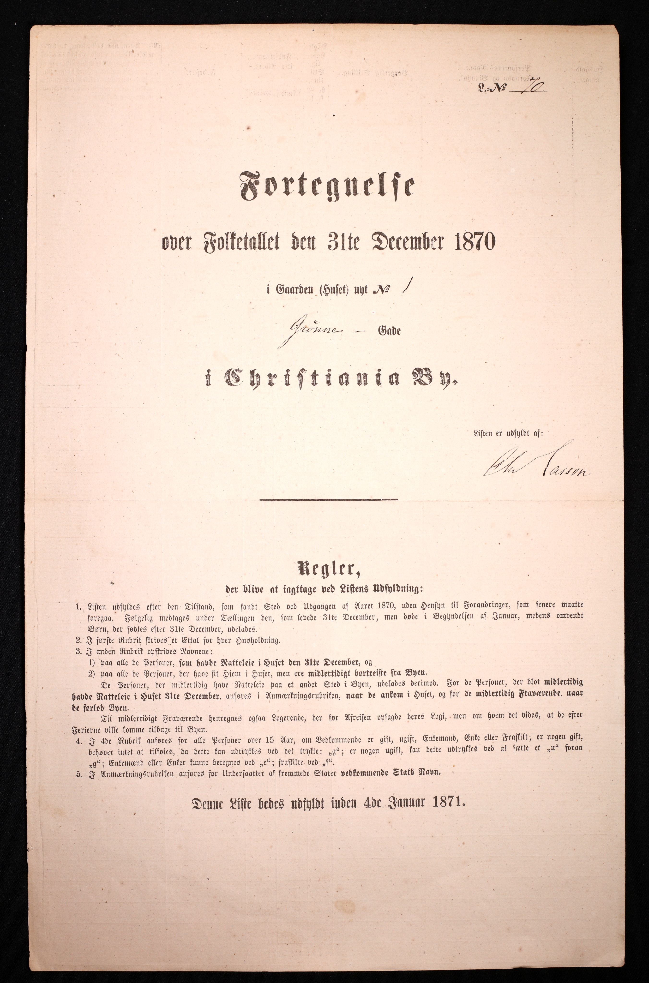 RA, Folketelling 1870 for 0301 Kristiania kjøpstad, 1870, s. 1220