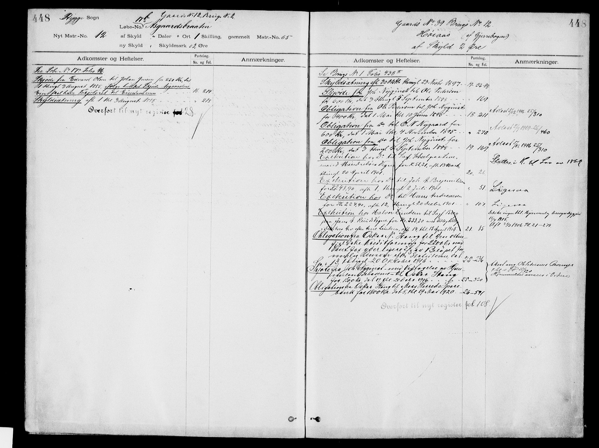 Moss sorenskriveri, SAO/A-10168: Panteregister nr. IV 3b, 1769-1926, s. 448