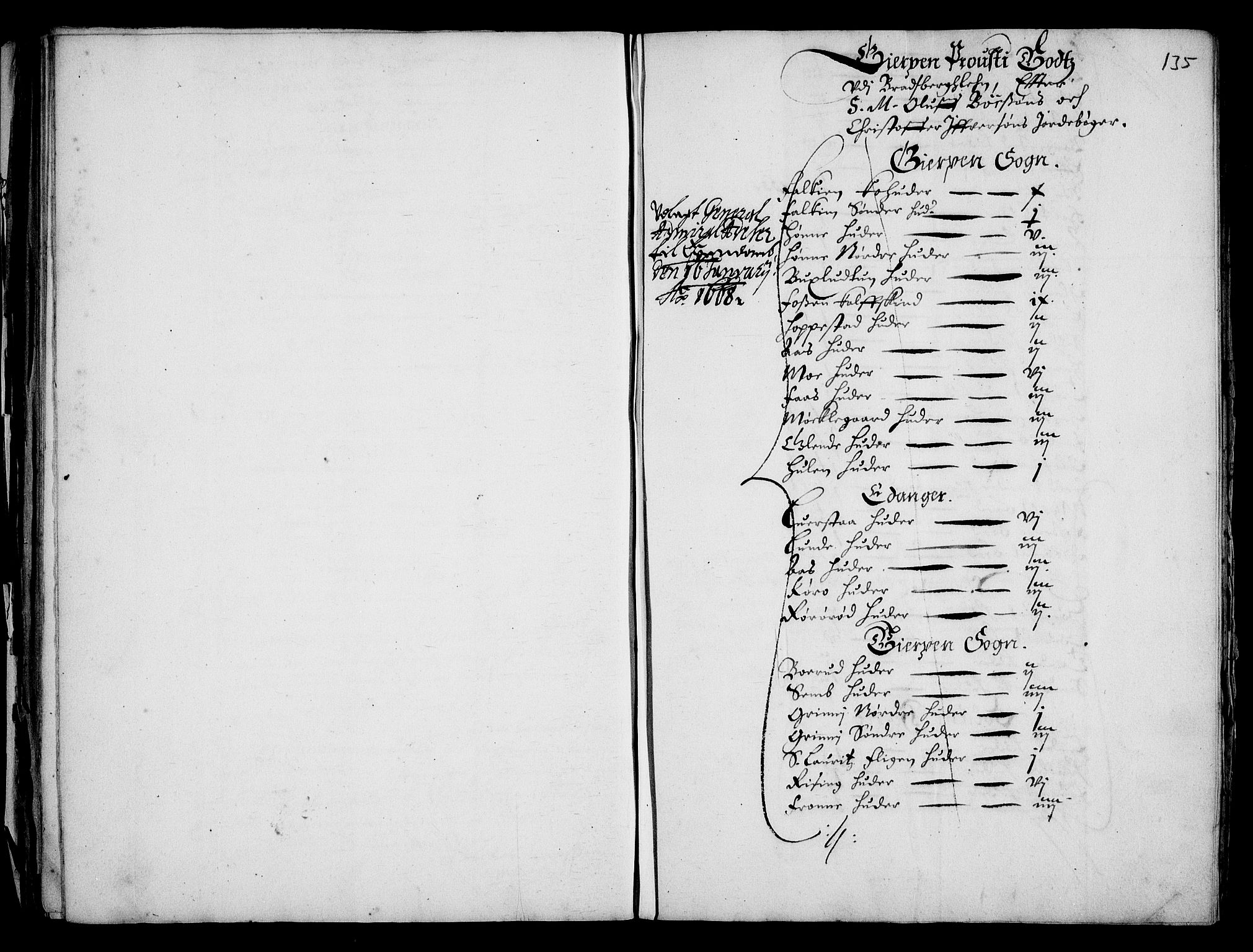 Rentekammeret inntil 1814, Realistisk ordnet avdeling, AV/RA-EA-4070/Fc/Fca/L0001/0002: [Ca I]  Akershus stift / Kristiania kapitels jordebok, 1652-1654, s. 134-135