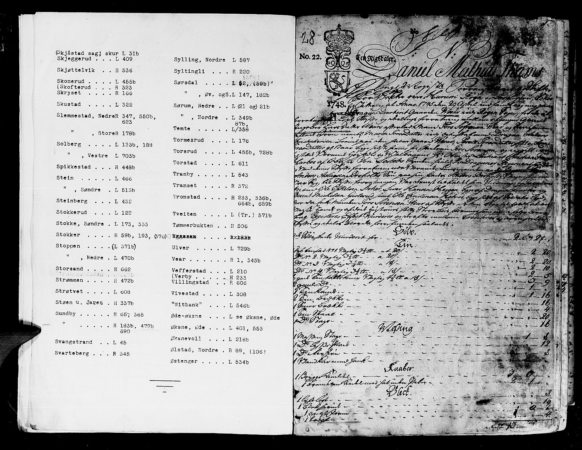 Lier, Røyken og Hurum sorenskriveri, AV/SAKO-A-89/H/Hc/L0004: Skifteprotokoll, 1745-1761, s. 0b-1a