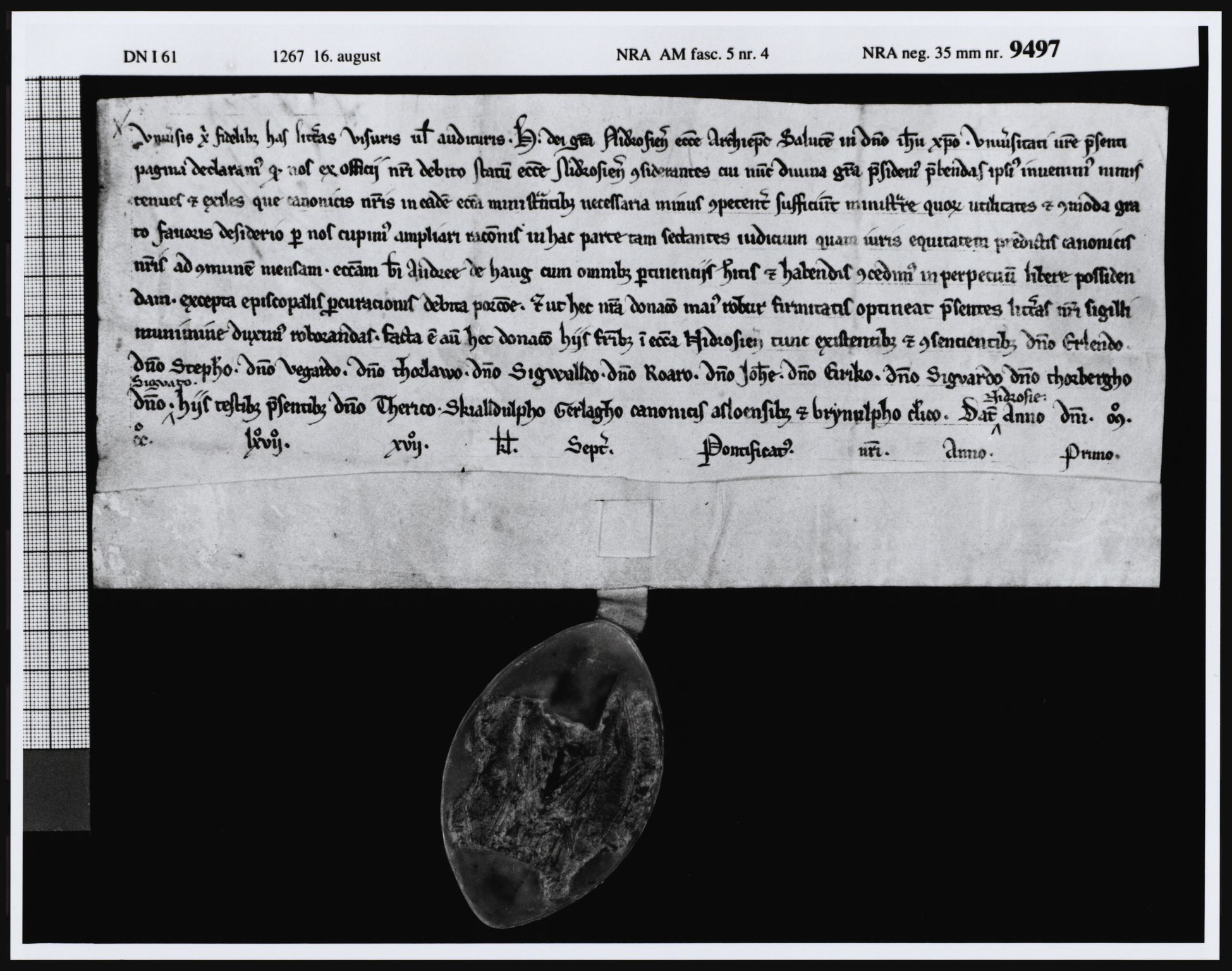 Riksarkivets diplomsamling, AV/RA-EA-5965/F05/L0014: NRA AM fasc. 5 nr. 4-7, 1267-1277, s. 4