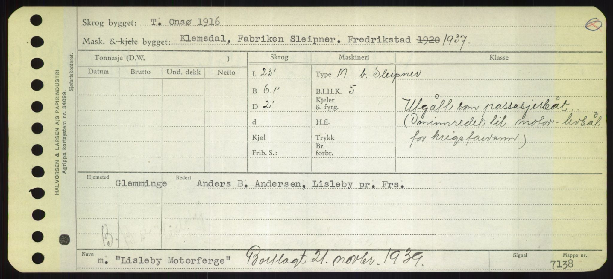 Sjøfartsdirektoratet med forløpere, Skipsmålingen, RA/S-1627/H/Hd/L0023: Fartøy, Lia-Løv, s. 217