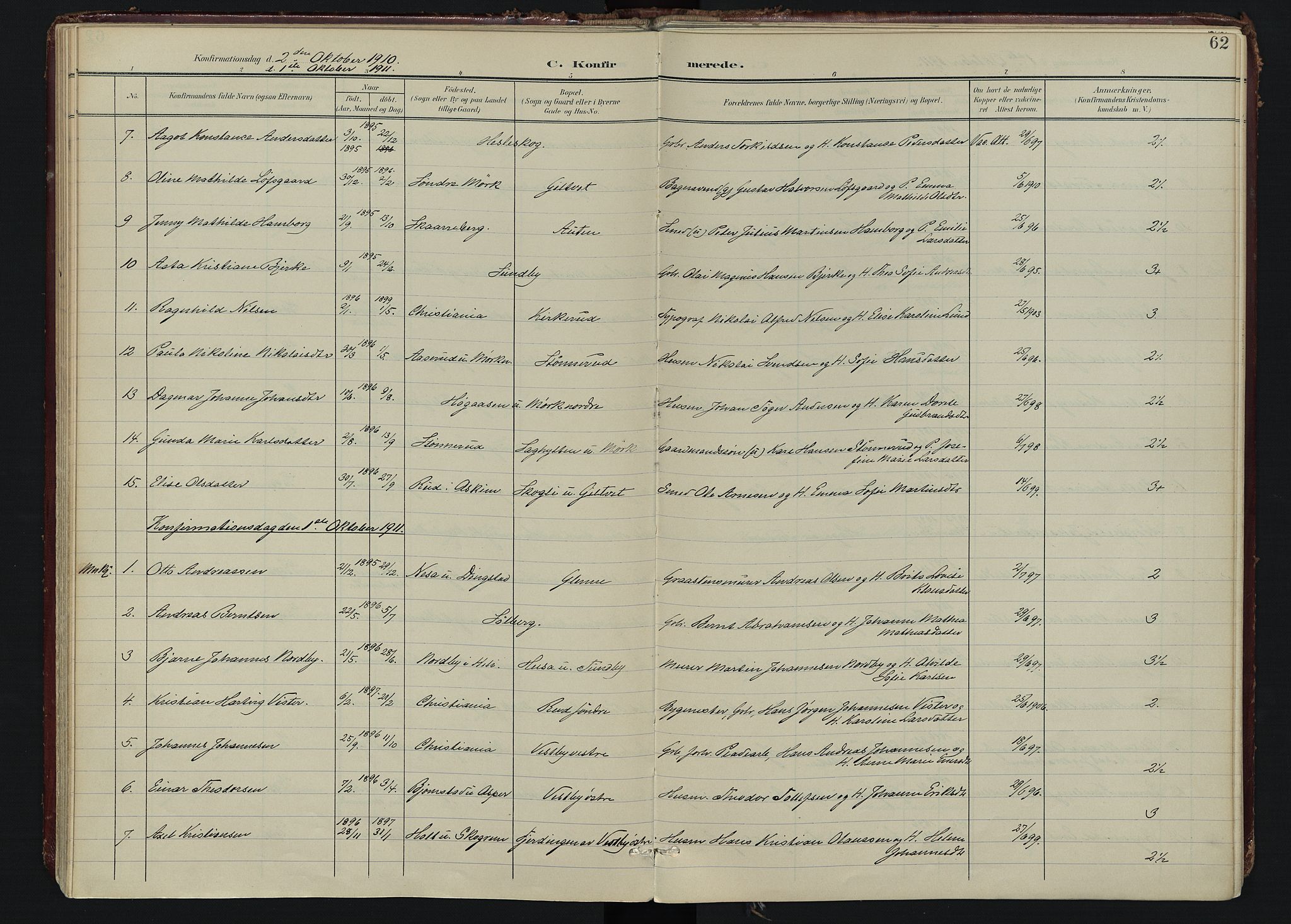 Spydeberg prestekontor Kirkebøker, AV/SAO-A-10924/F/Fa/L0009: Ministerialbok nr. I 9, 1900-1926, s. 62