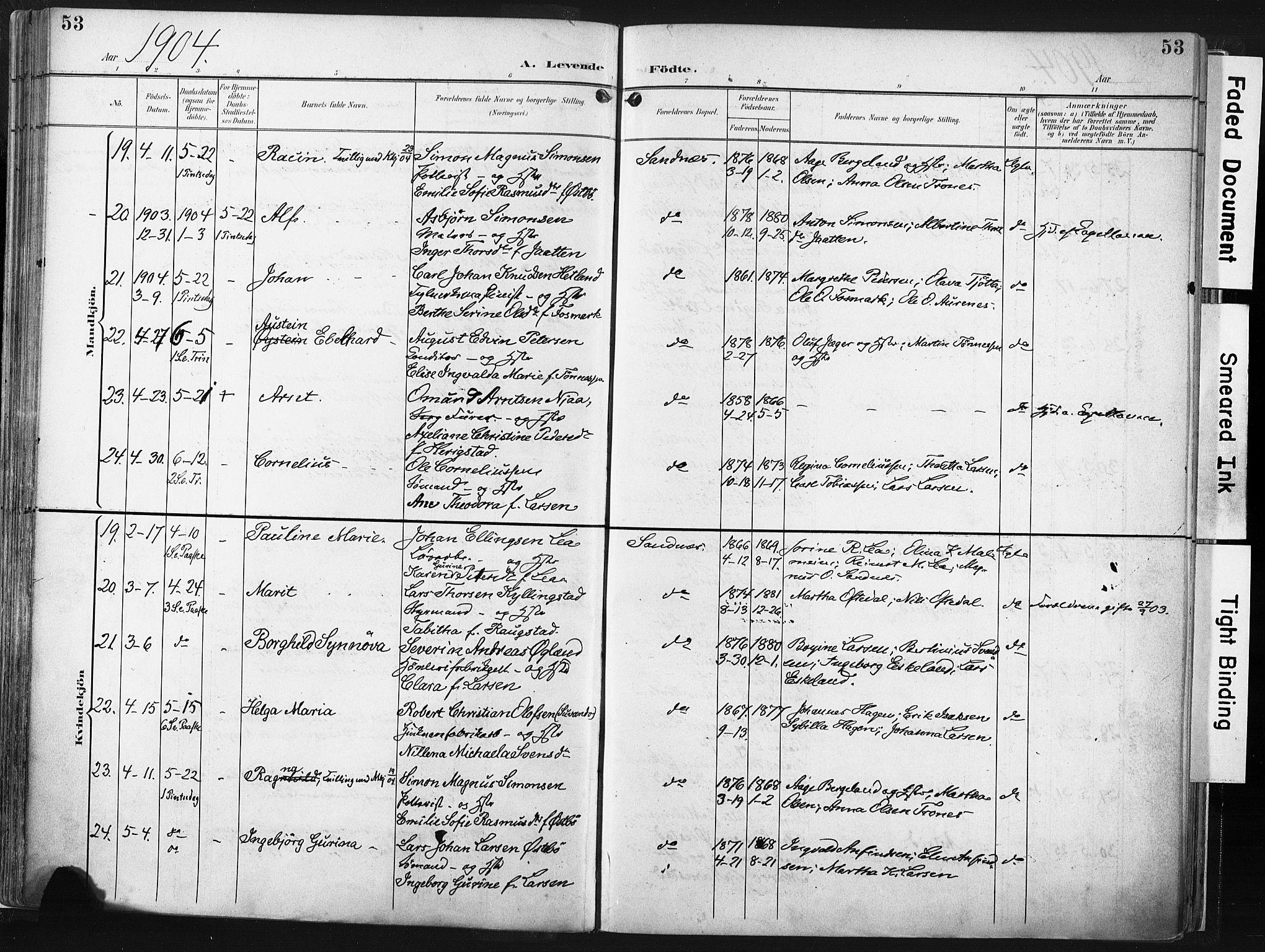 Høyland sokneprestkontor, AV/SAST-A-101799/001/30BA/L0016: Ministerialbok nr. A 16, 1899-1911, s. 53