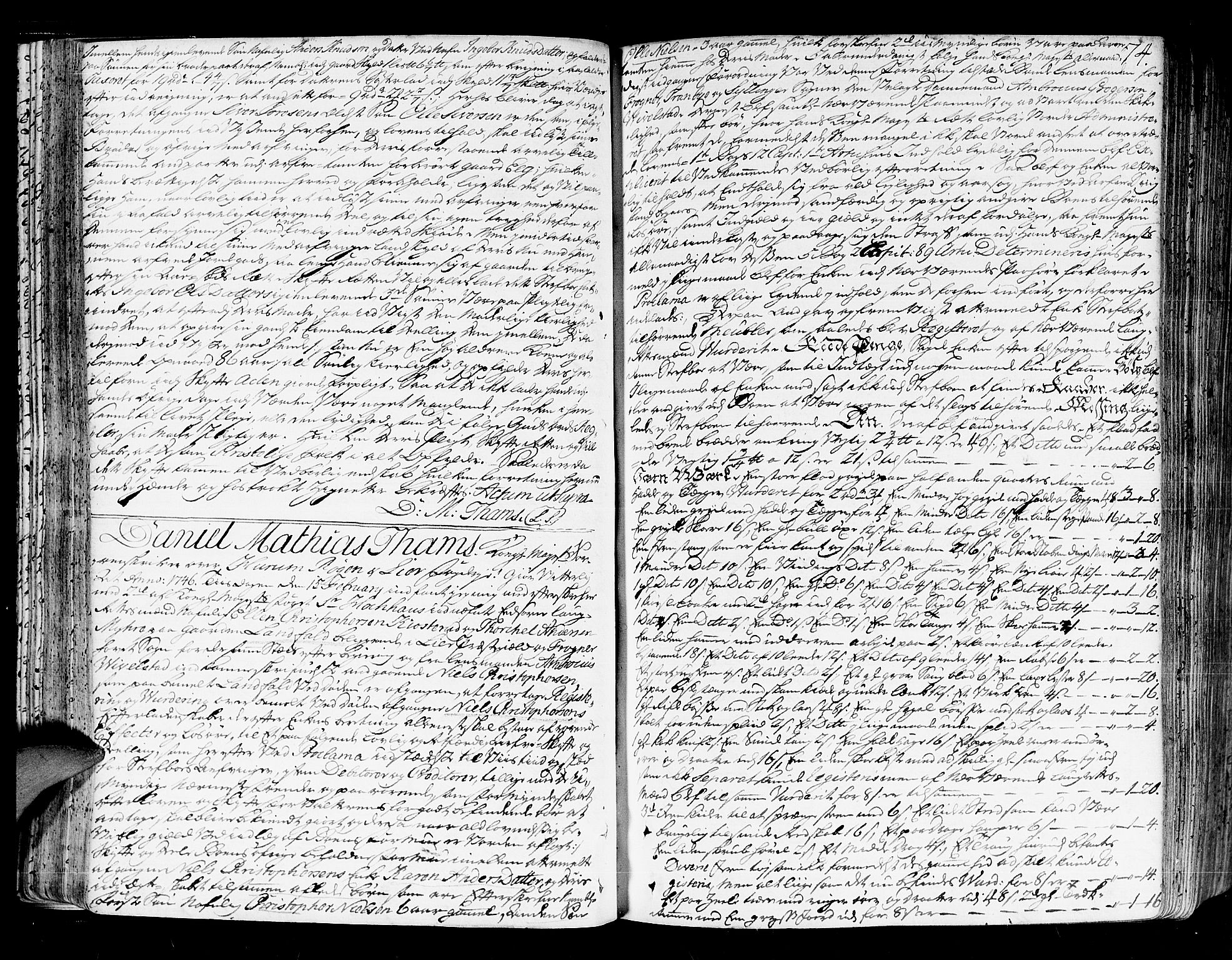 Lier, Røyken og Hurum sorenskriveri, AV/SAKO-A-89/H/Hc/L0004: Skifteprotokoll, 1745-1761, s. 73b-74a