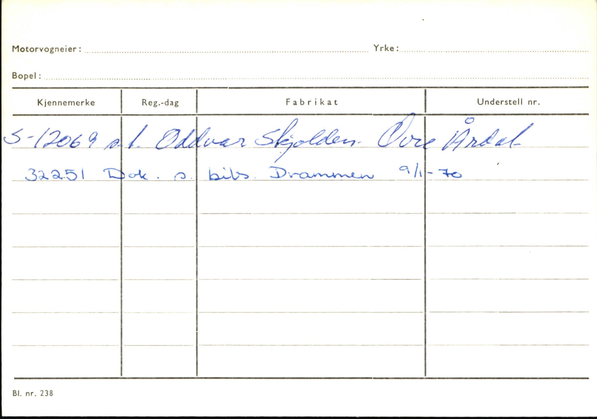 Statens vegvesen, Sogn og Fjordane vegkontor, SAB/A-5301/4/F/L0145: Registerkort Vågsøy S-Å. Årdal I-P, 1945-1975, s. 1302