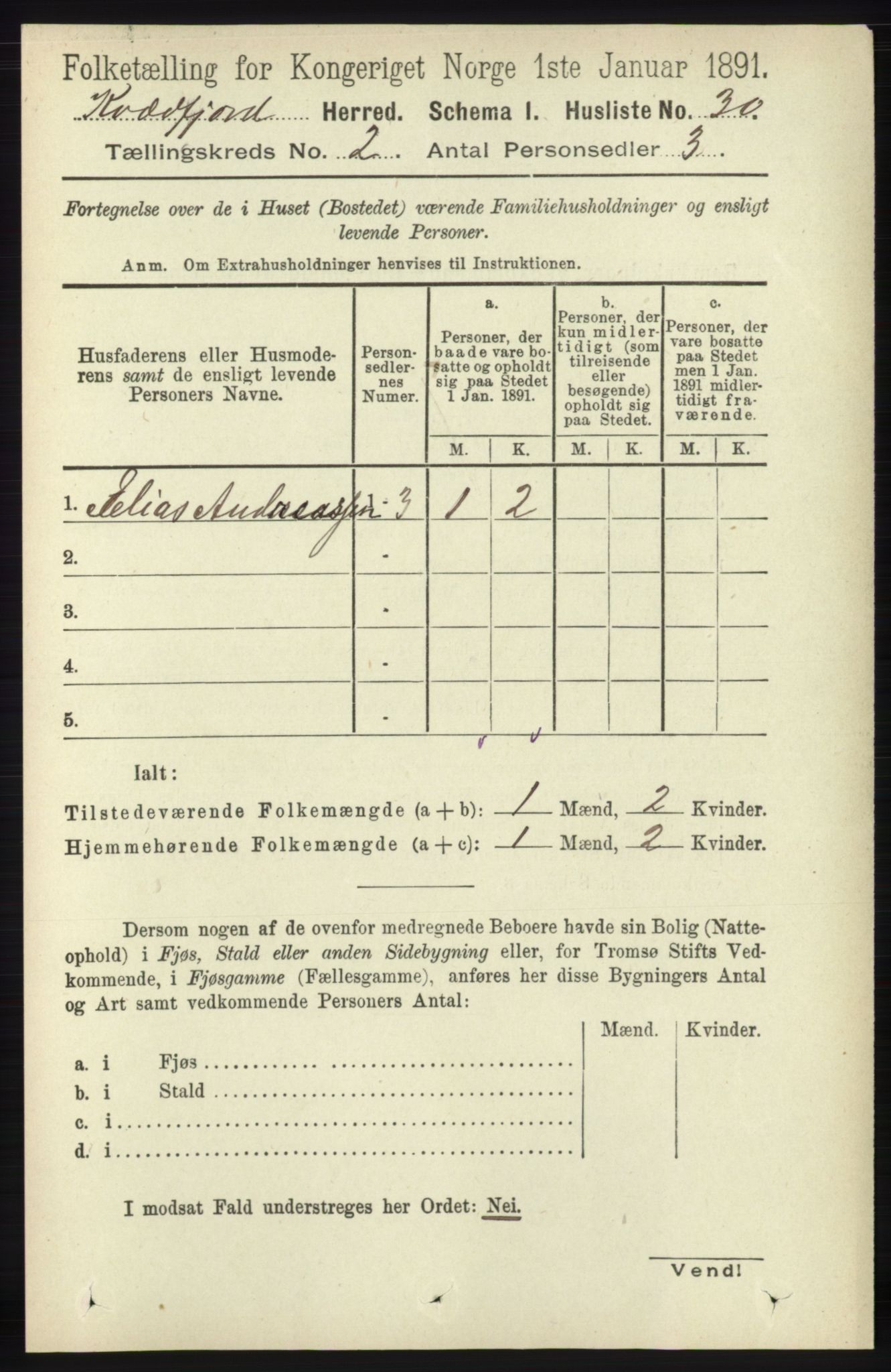 RA, Folketelling 1891 for 1911 Kvæfjord herred, 1891, s. 657