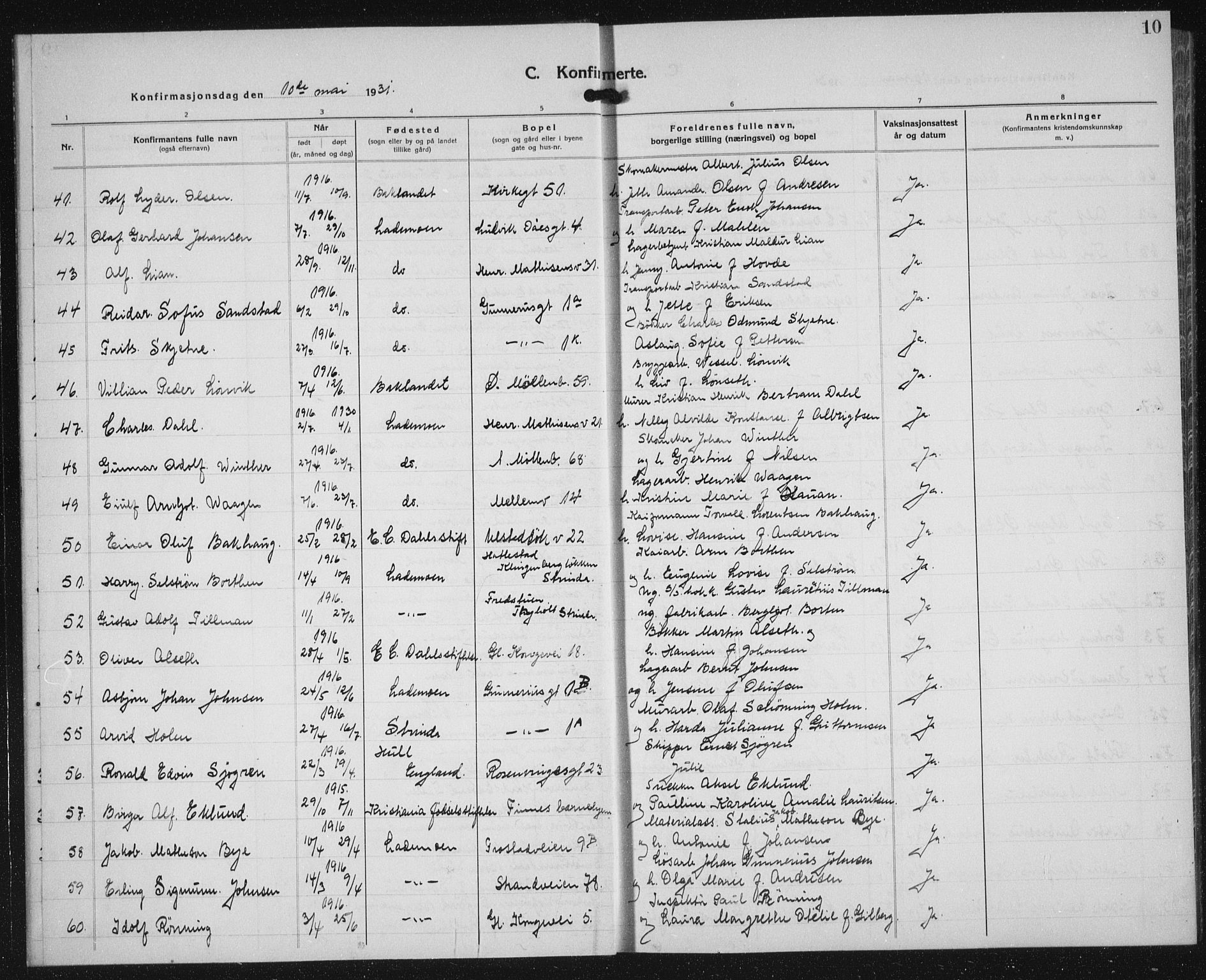 Ministerialprotokoller, klokkerbøker og fødselsregistre - Sør-Trøndelag, AV/SAT-A-1456/605/L0262: Klokkerbok nr. 605C09, 1930-1933, s. 10