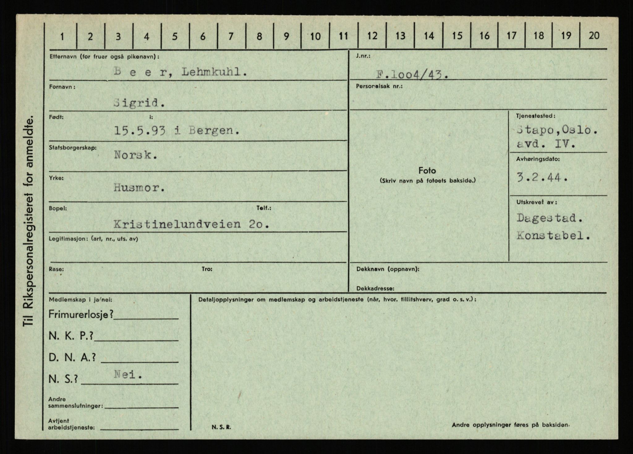 Statspolitiet - Hovedkontoret / Osloavdelingen, AV/RA-S-1329/C/Ca/L0002: Arneberg - Brand, 1943-1945, s. 1639