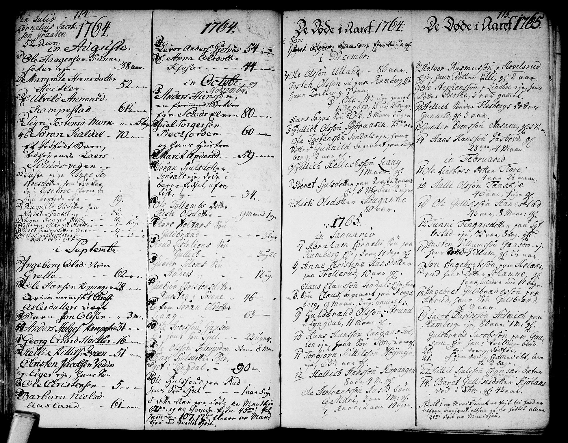 Flesberg kirkebøker, AV/SAKO-A-18/F/Fa/L0003: Ministerialbok nr. I 3, 1748-1790, s. 114-115
