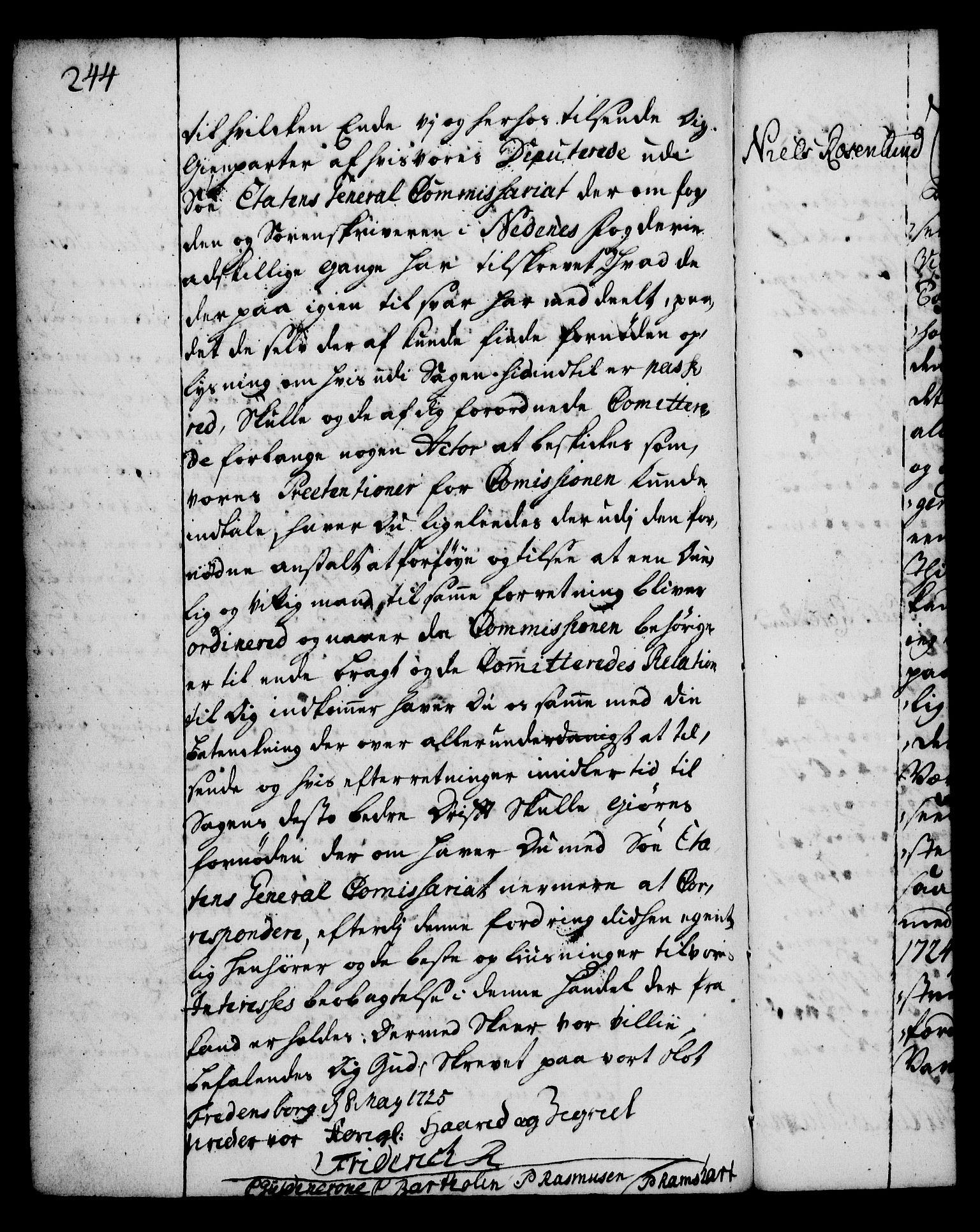 Rentekammeret, Kammerkanselliet, RA/EA-3111/G/Gg/Gga/L0002: Norsk ekspedisjonsprotokoll med register (merket RK 53.2), 1723-1727, s. 244