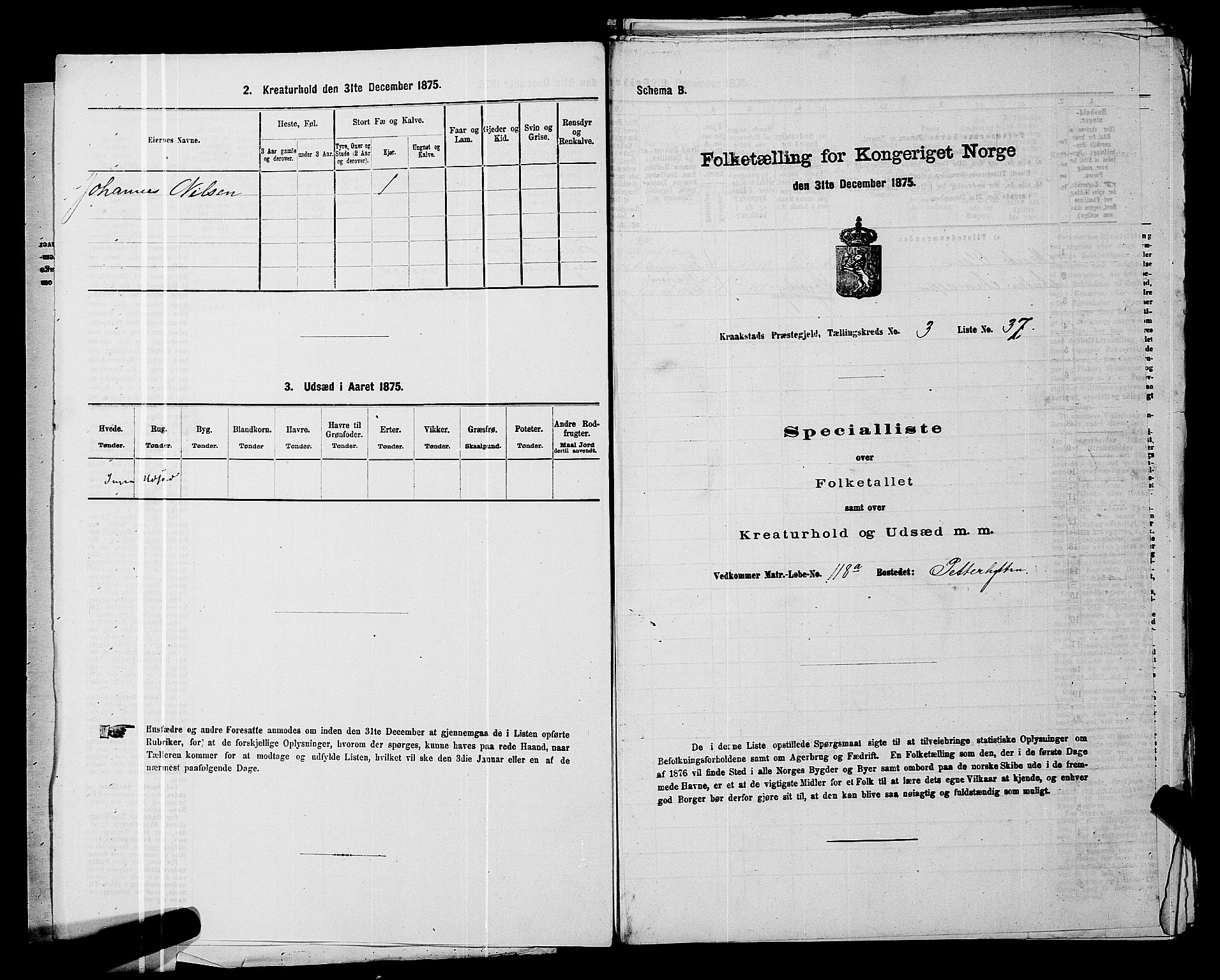 RA, Folketelling 1875 for 0212P Kråkstad prestegjeld, 1875, s. 286