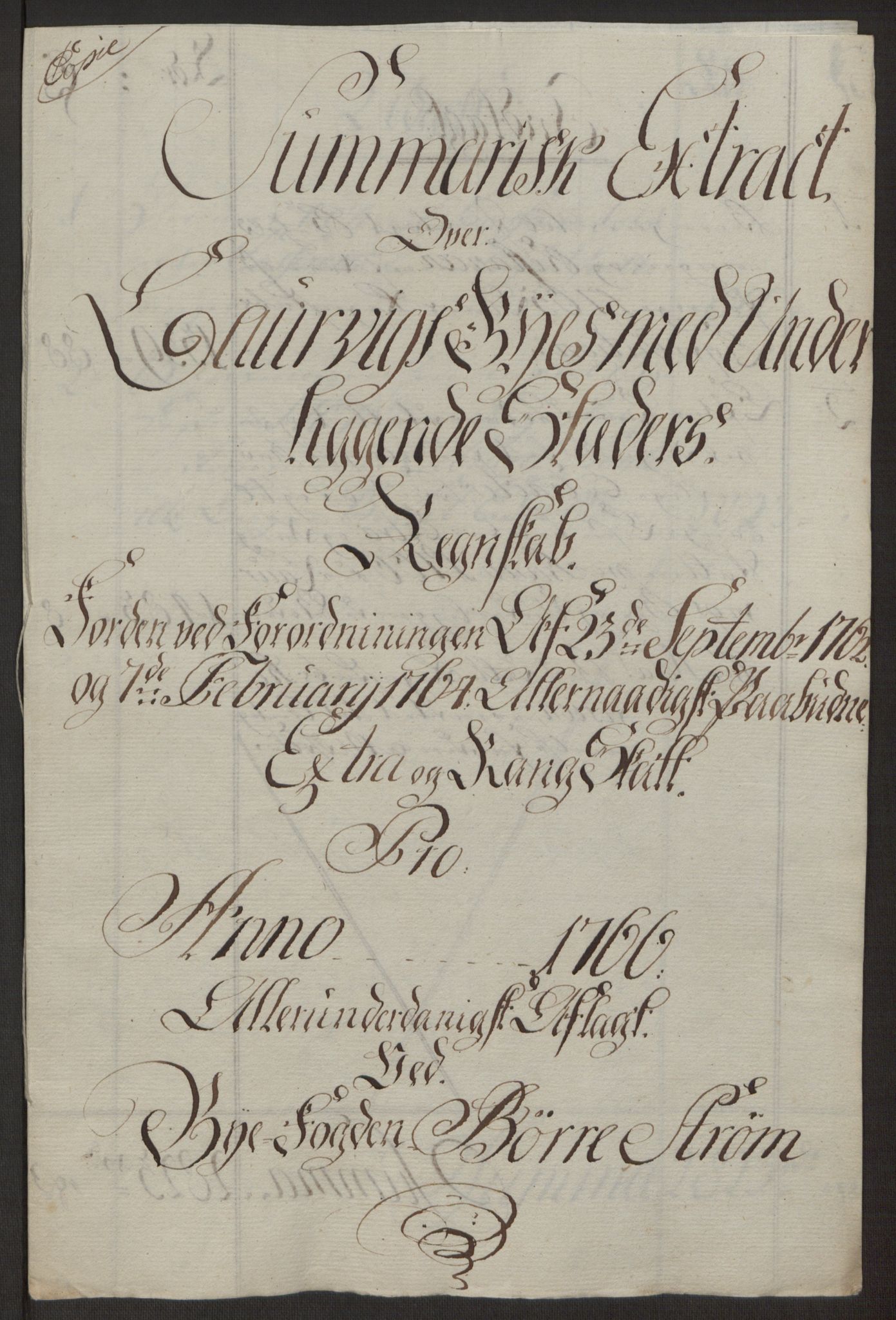 Rentekammeret inntil 1814, Reviderte regnskaper, Byregnskaper, AV/RA-EA-4066/R/Ri/L0183/0001: [I4] Kontribusjonsregnskap / Ekstraskatt, 1762-1768, s. 323