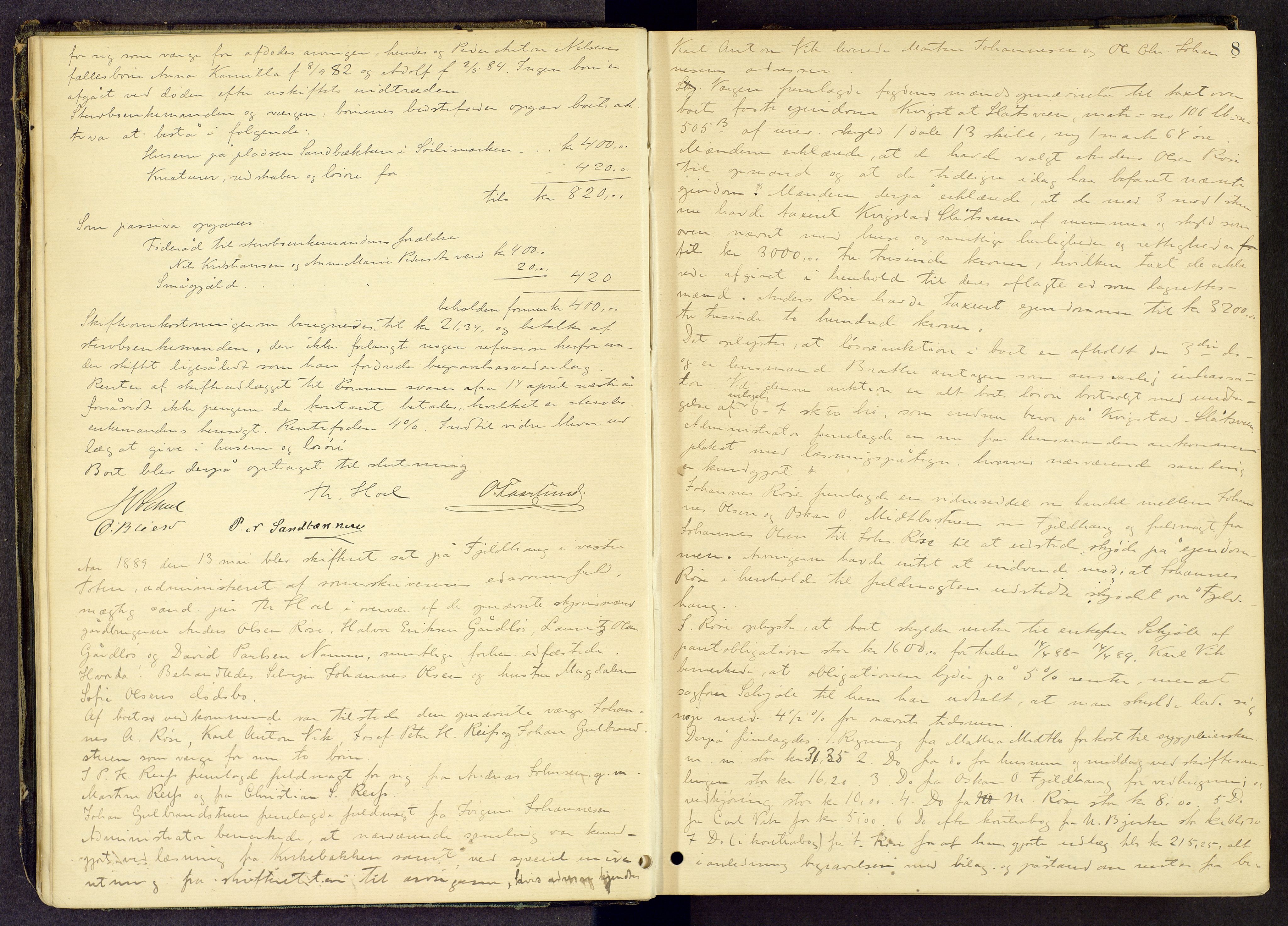 Toten tingrett, AV/SAH-TING-006/J/Jf/L0006: Skifteregistreringsprotokoll - Vestre Toten, 1888-1903, s. 7b-8a