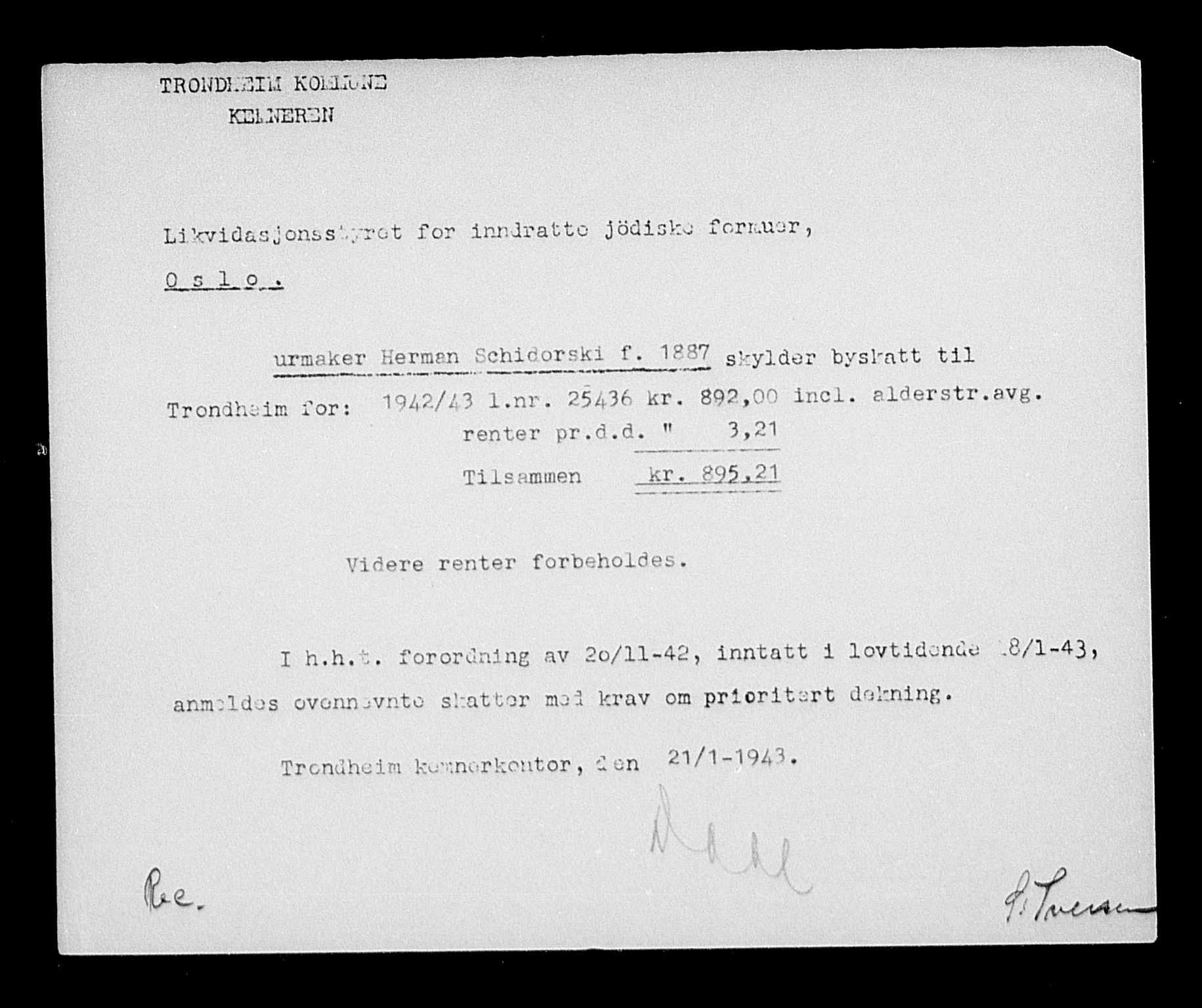 Justisdepartementet, Tilbakeføringskontoret for inndratte formuer, AV/RA-S-1564/H/Hc/Hca/L0908: --, 1945-1947, s. 189