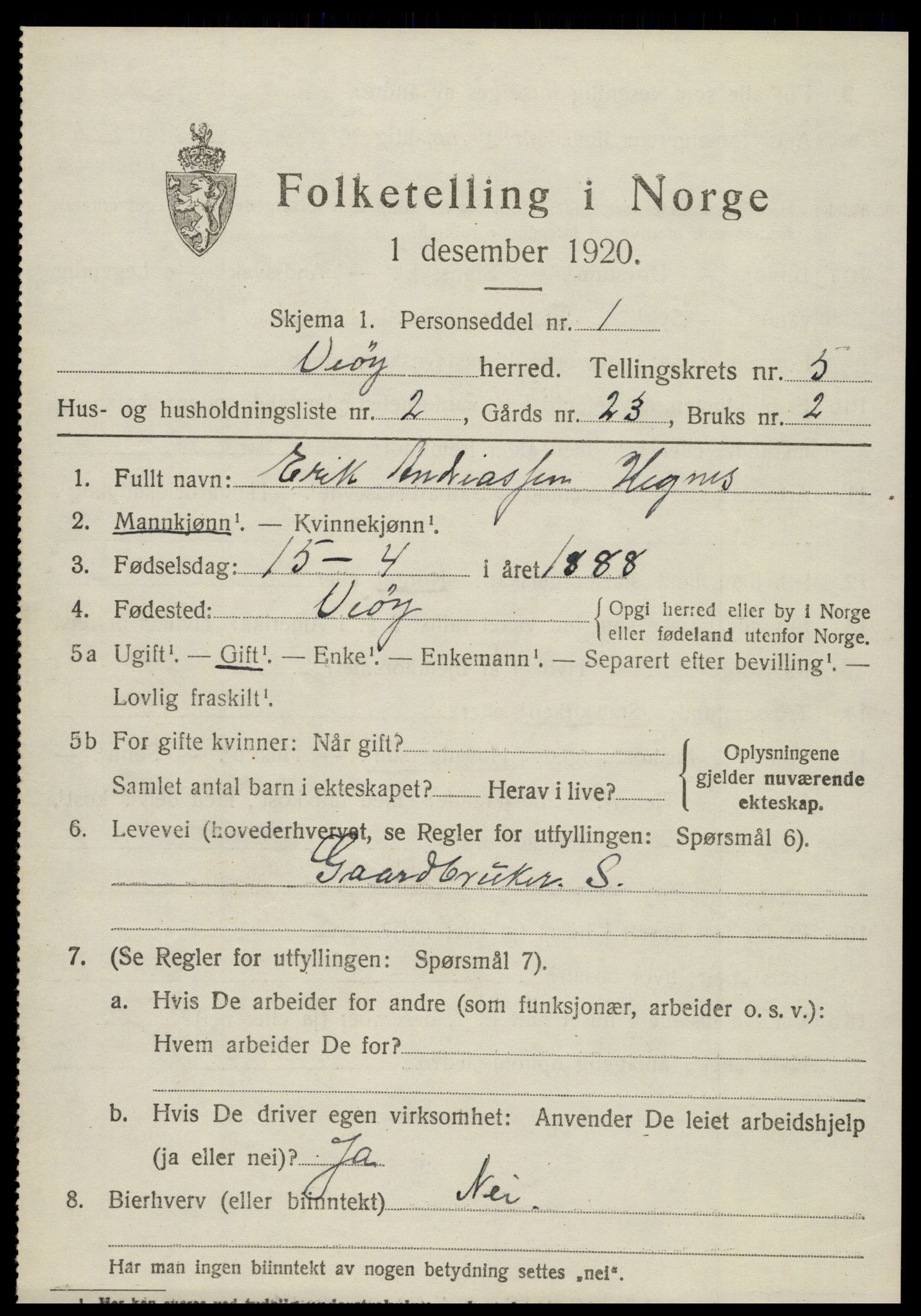 SAT, Folketelling 1920 for 1541 Veøy herred, 1920, s. 2339