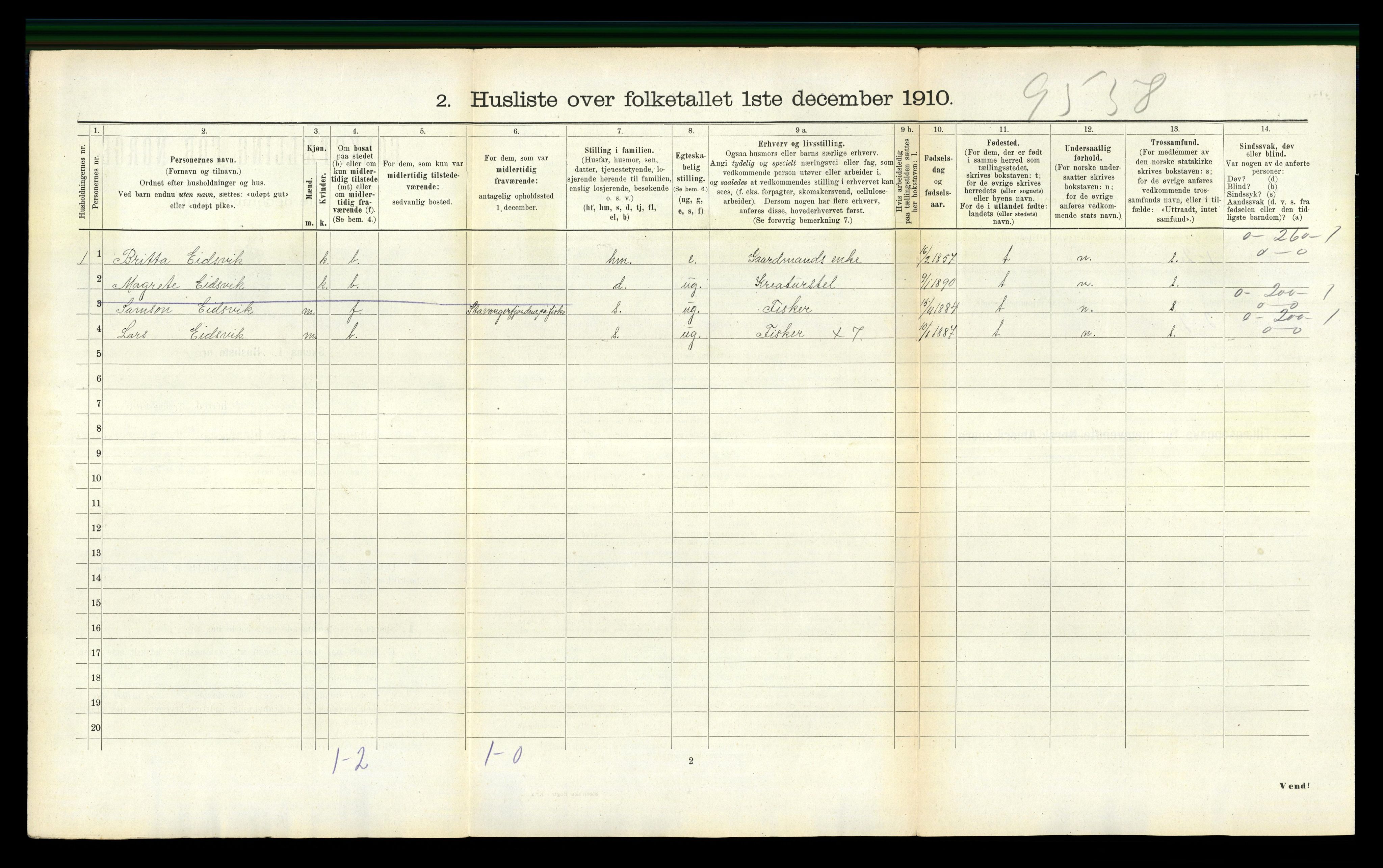 RA, Folketelling 1910 for 1224 Kvinnherad herred, 1910, s. 1198