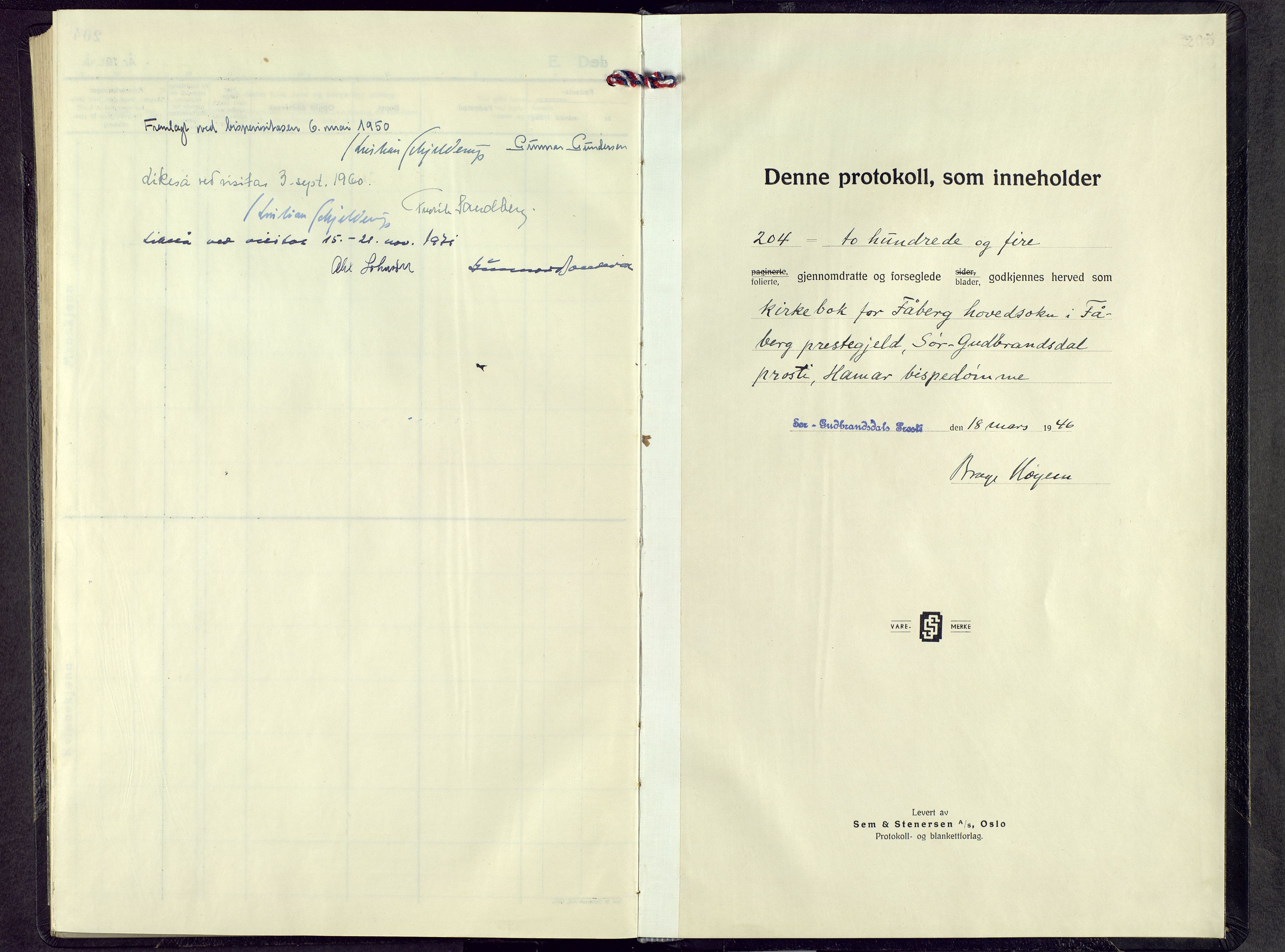 Fåberg prestekontor, AV/SAH-PREST-086/H/Ha/Hab/L0016: Klokkerbok nr. 16, 1946-1970