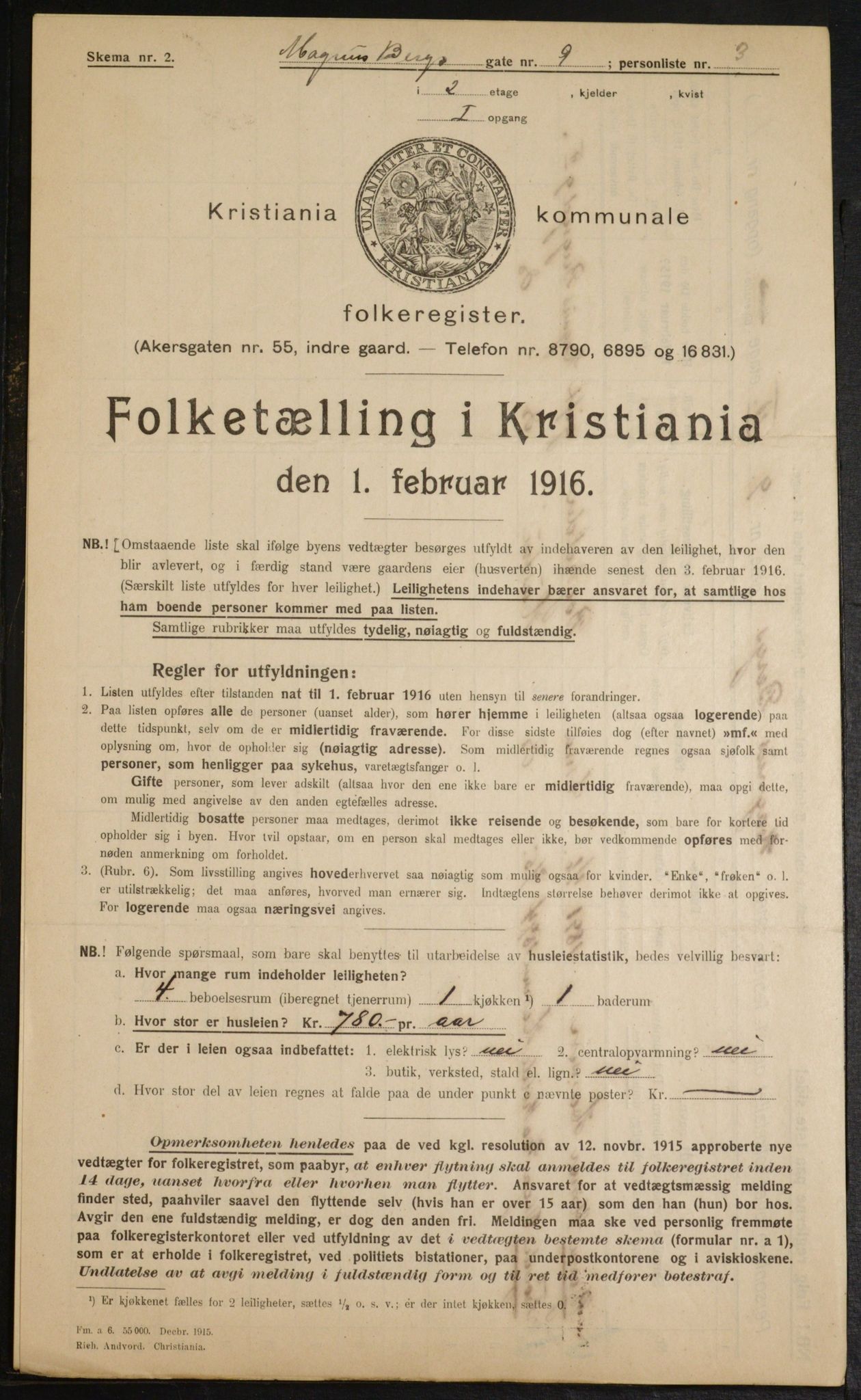 OBA, Kommunal folketelling 1.2.1916 for Kristiania, 1916, s. 60542