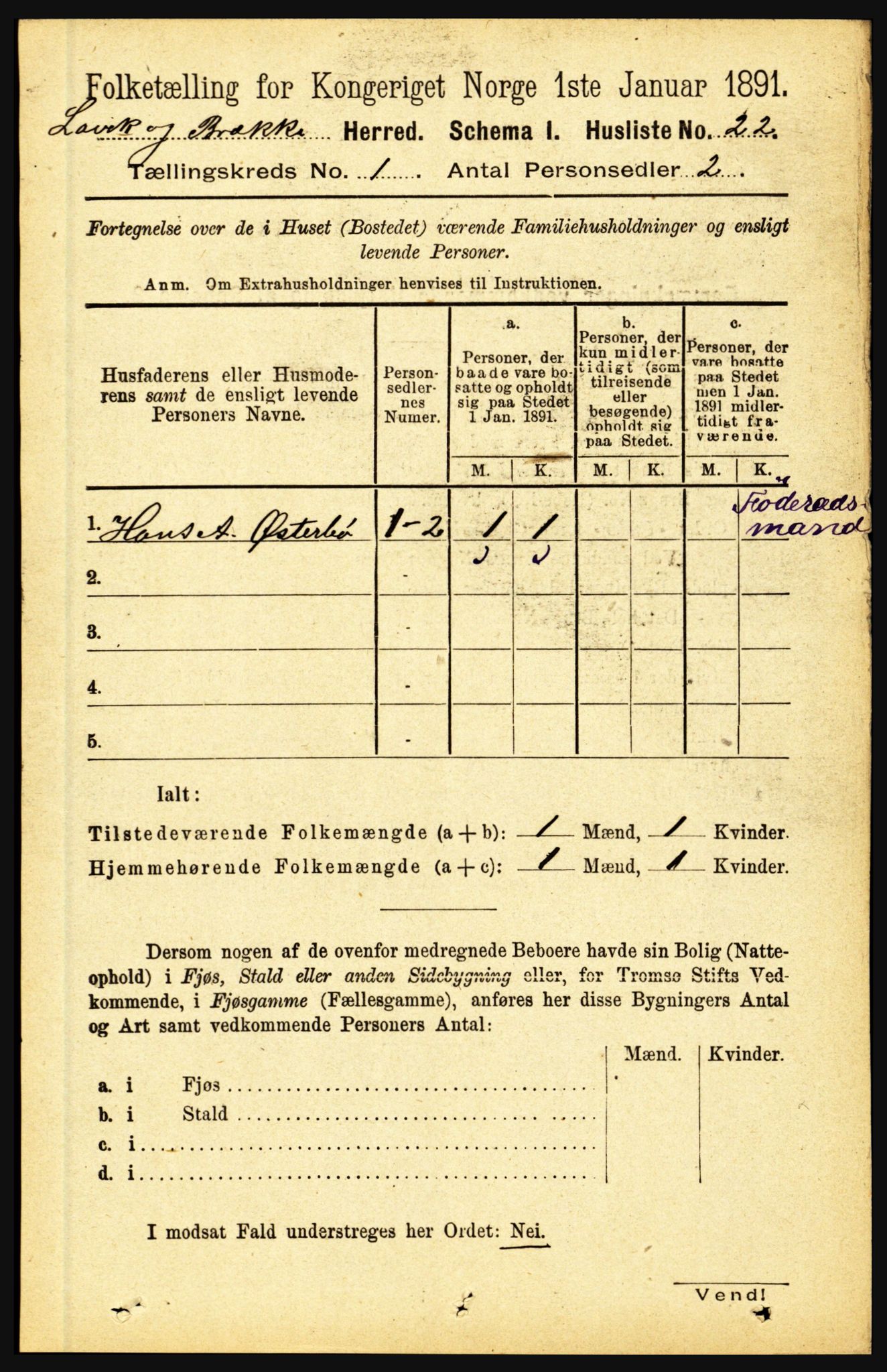 RA, Folketelling 1891 for 1415 Lavik og Brekke herred, 1891, s. 54