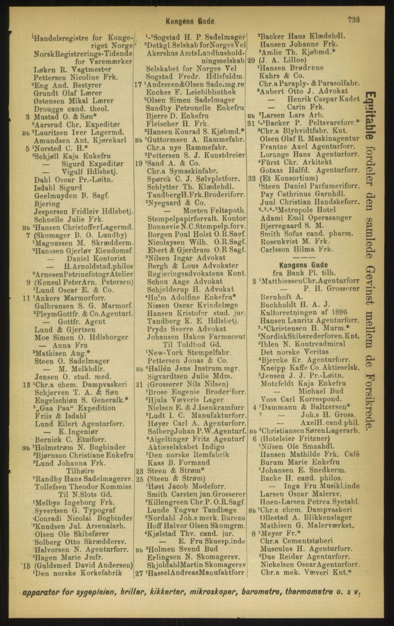 Kristiania/Oslo adressebok, PUBL/-, 1897, s. 733